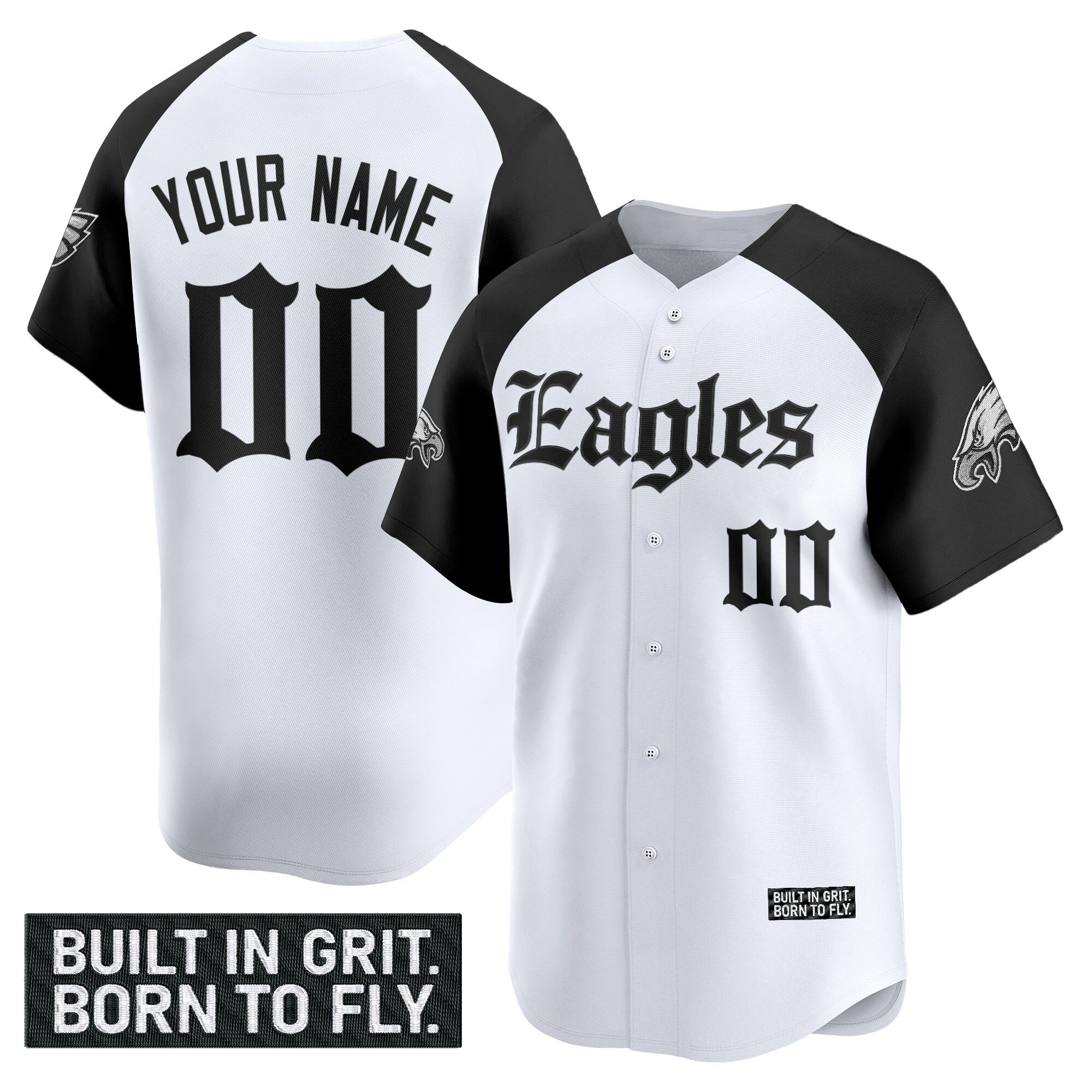 Philadelphia Eagles 'Gothic Philly Edition' Vapor Baseball Custom Jersey - All Stitched