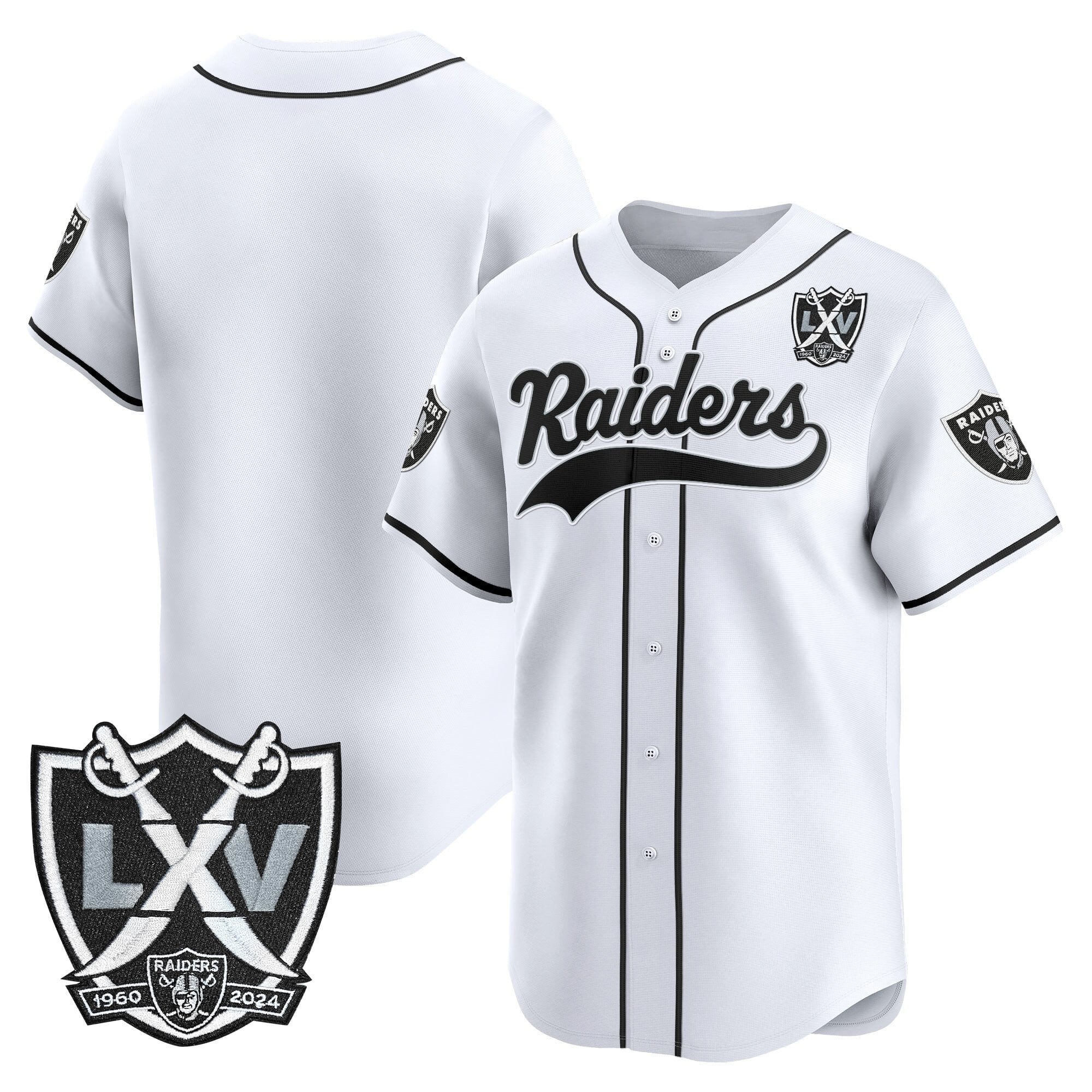 Men's Las Vegas Raiders 65th Anniversary Patch Vapor Baseball Jersey - All Stitched