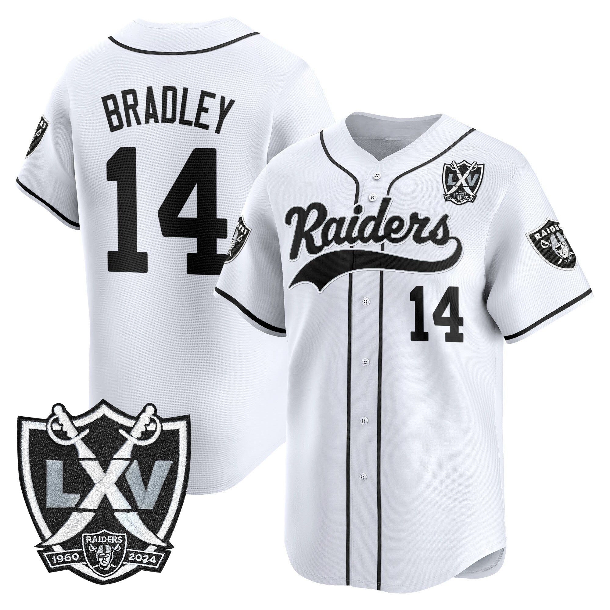 Men's Las Vegas Raiders 65th Anniversary Patch Vapor Baseball Jersey - All Stitched