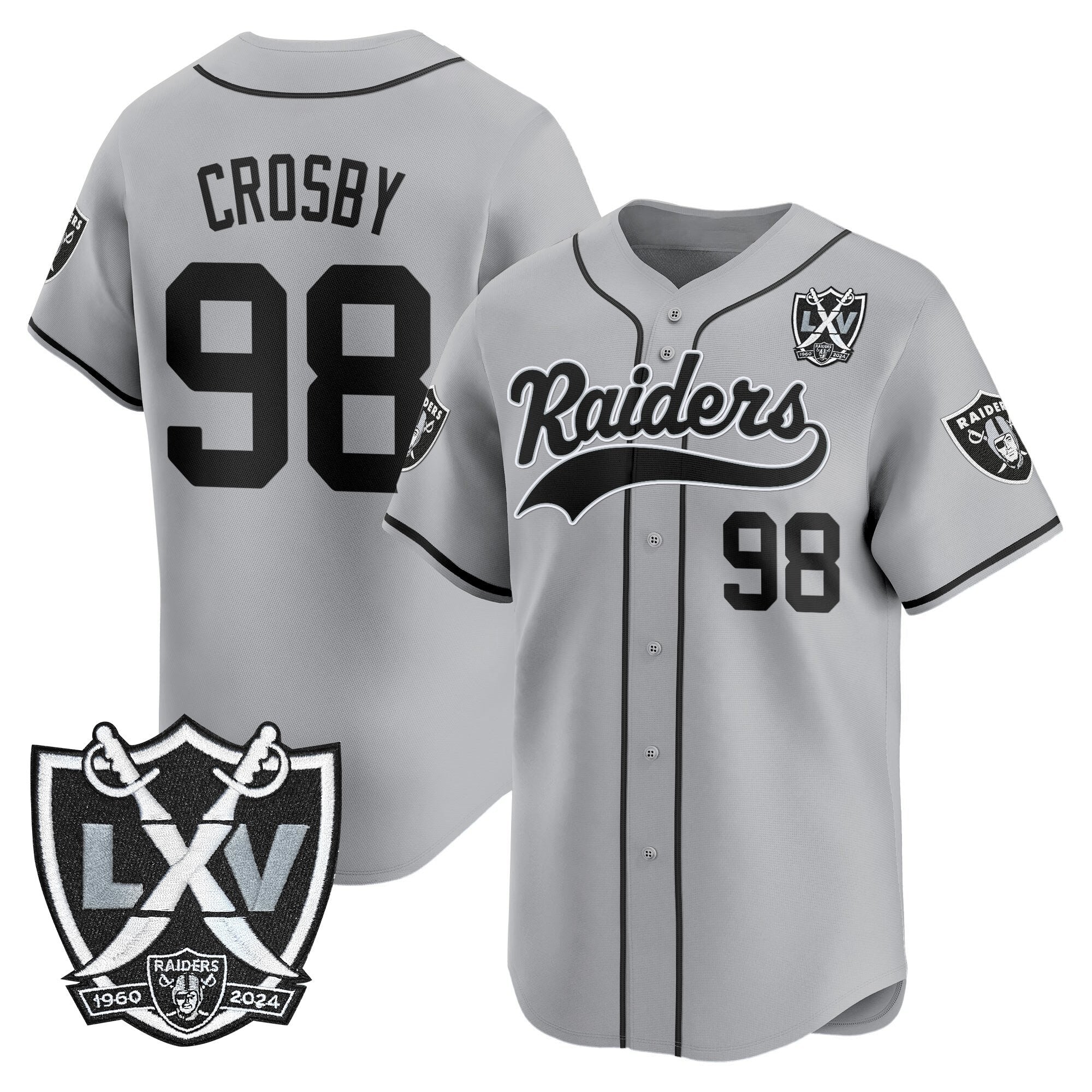 Men's Las Vegas Raiders 65th Anniversary Patch Vapor Baseball Jersey - All Stitched