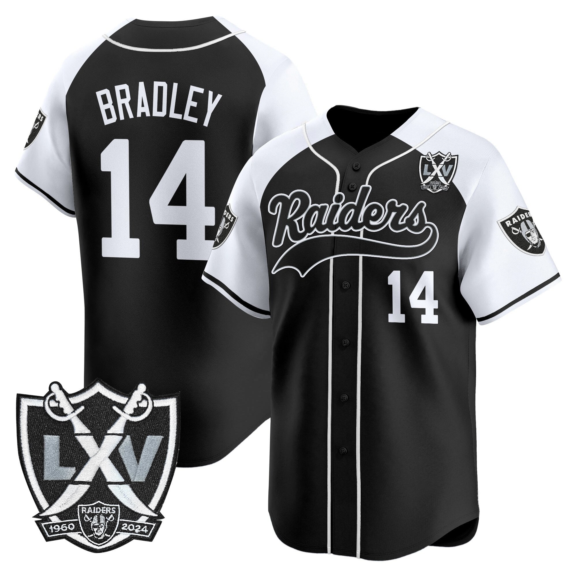 Men's Las Vegas Raiders 65th Anniversary Patch Vapor Baseball Jersey - All Stitched