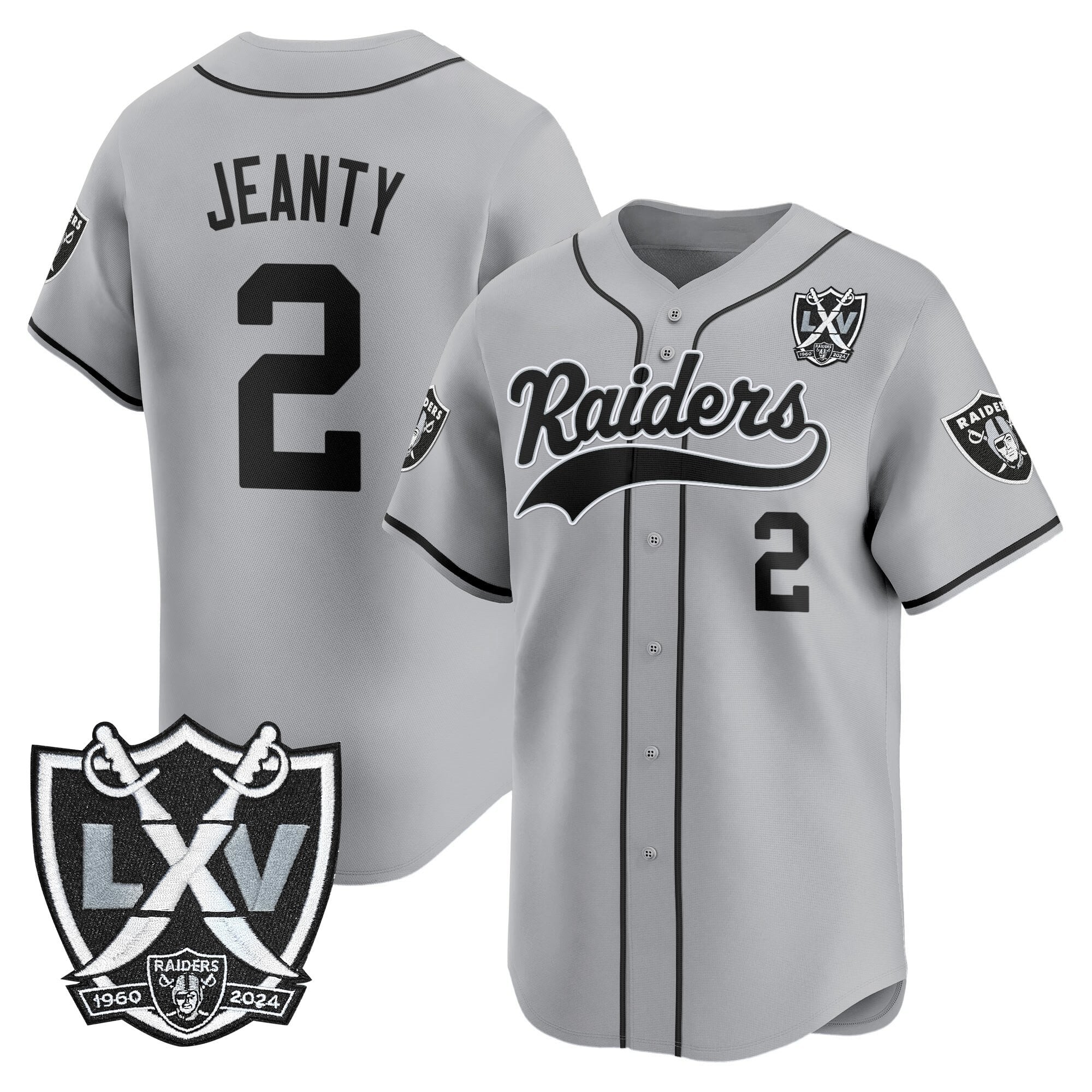 Men's Las Vegas Raiders 65th Anniversary Patch Vapor Baseball Jersey - All Stitched