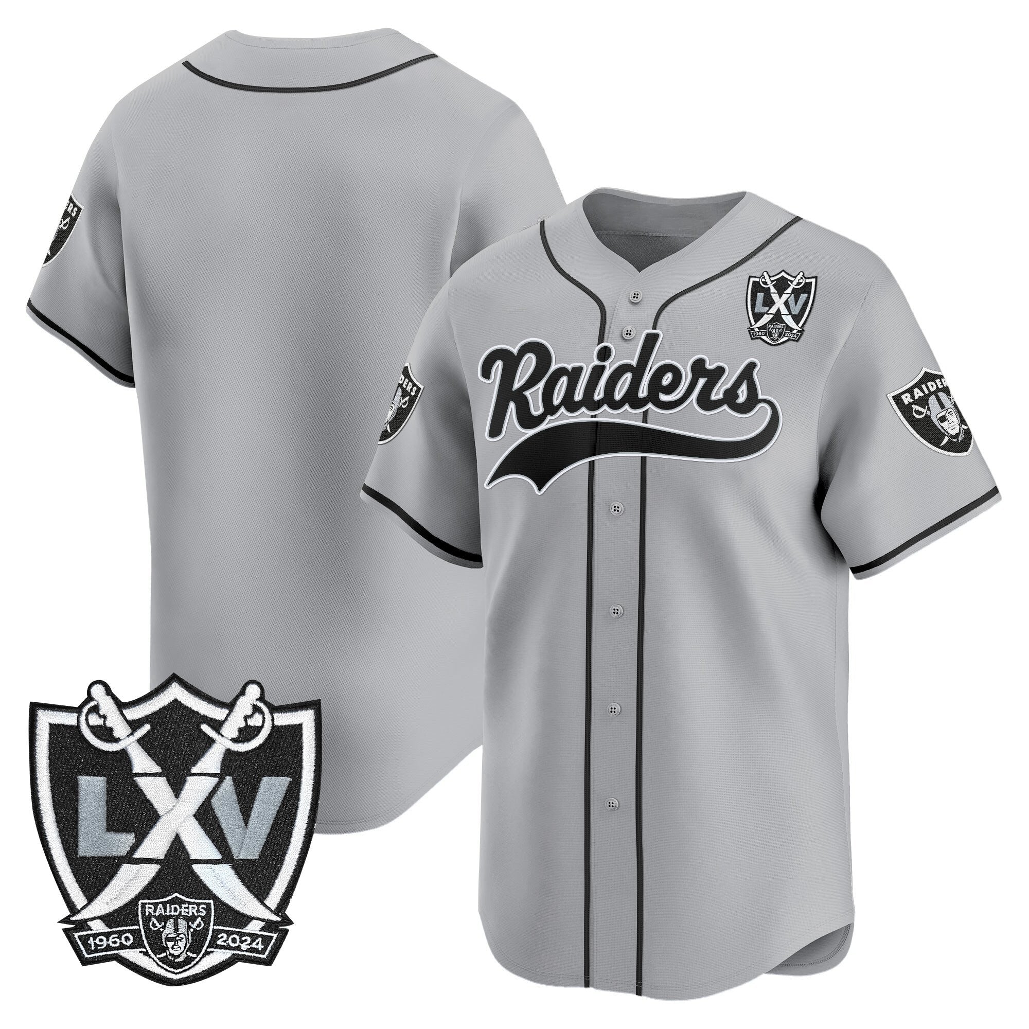 Men's Las Vegas Raiders 65th Anniversary Patch Vapor Baseball Jersey - All Stitched