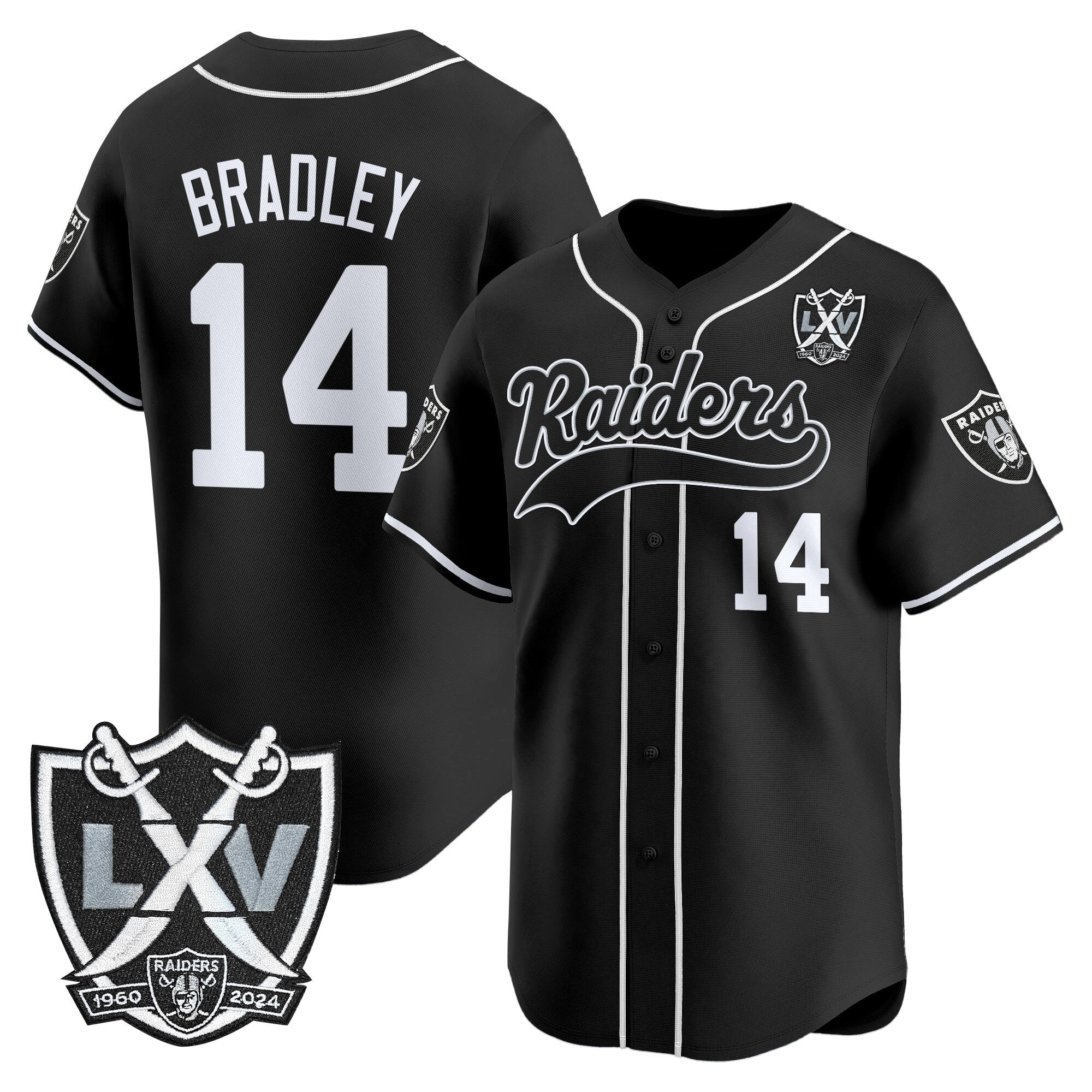 Men's Las Vegas Raiders 65th Anniversary Patch Vapor Baseball Jersey - All Stitched