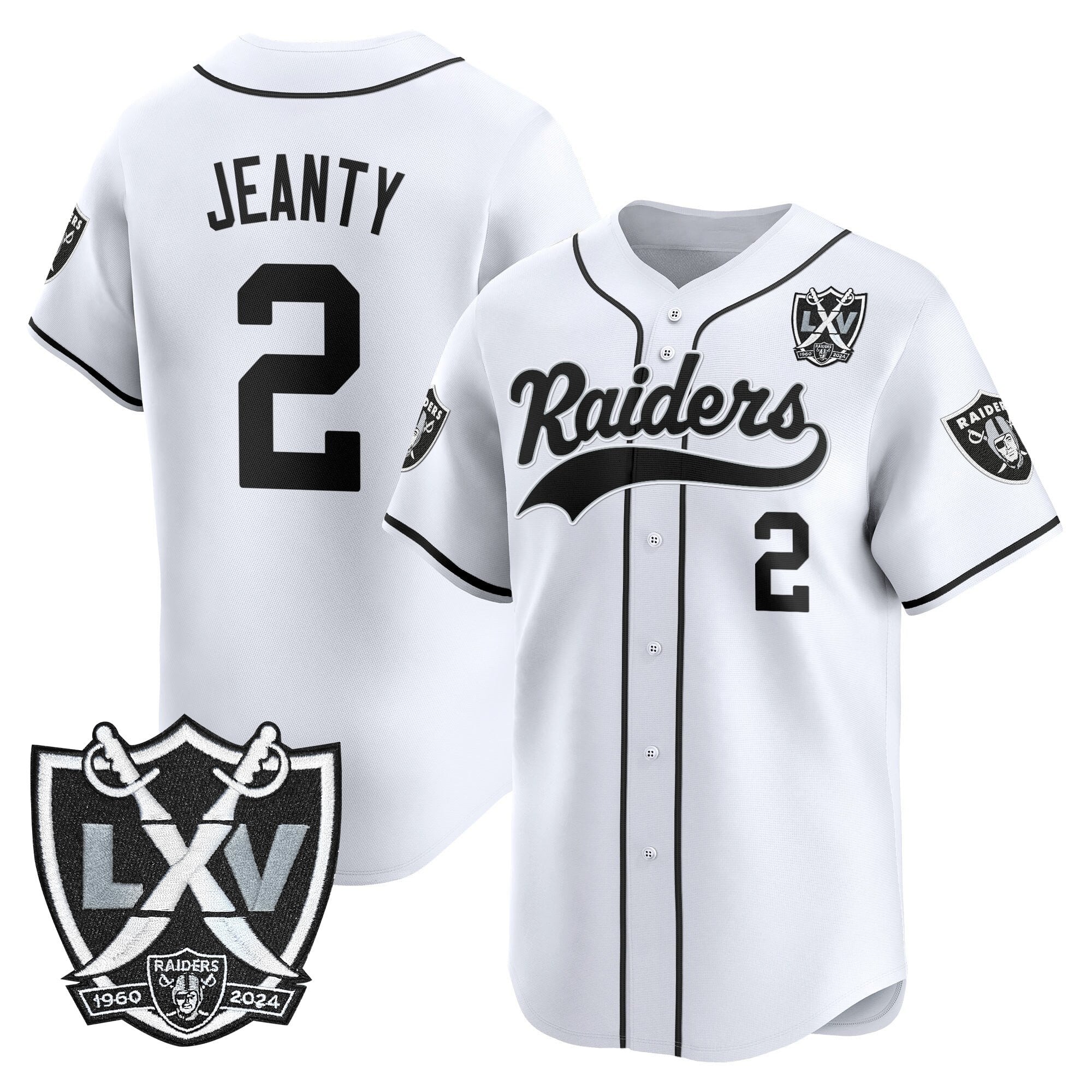 Men's Las Vegas Raiders 65th Anniversary Patch Vapor Baseball Jersey - All Stitched