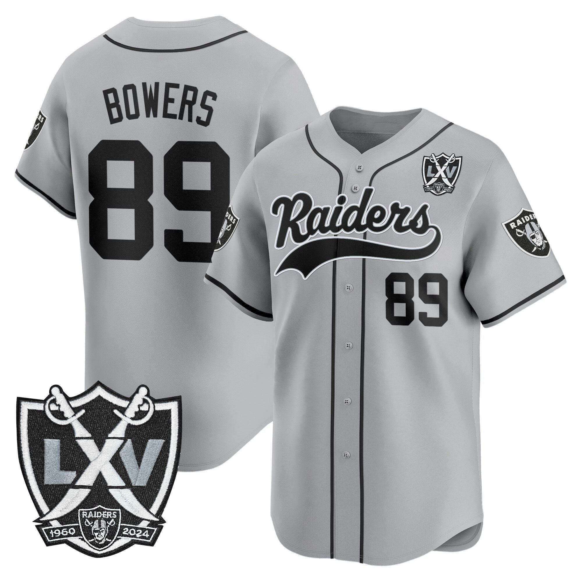 Men's Las Vegas Raiders 65th Anniversary Patch Vapor Baseball Jersey - All Stitched