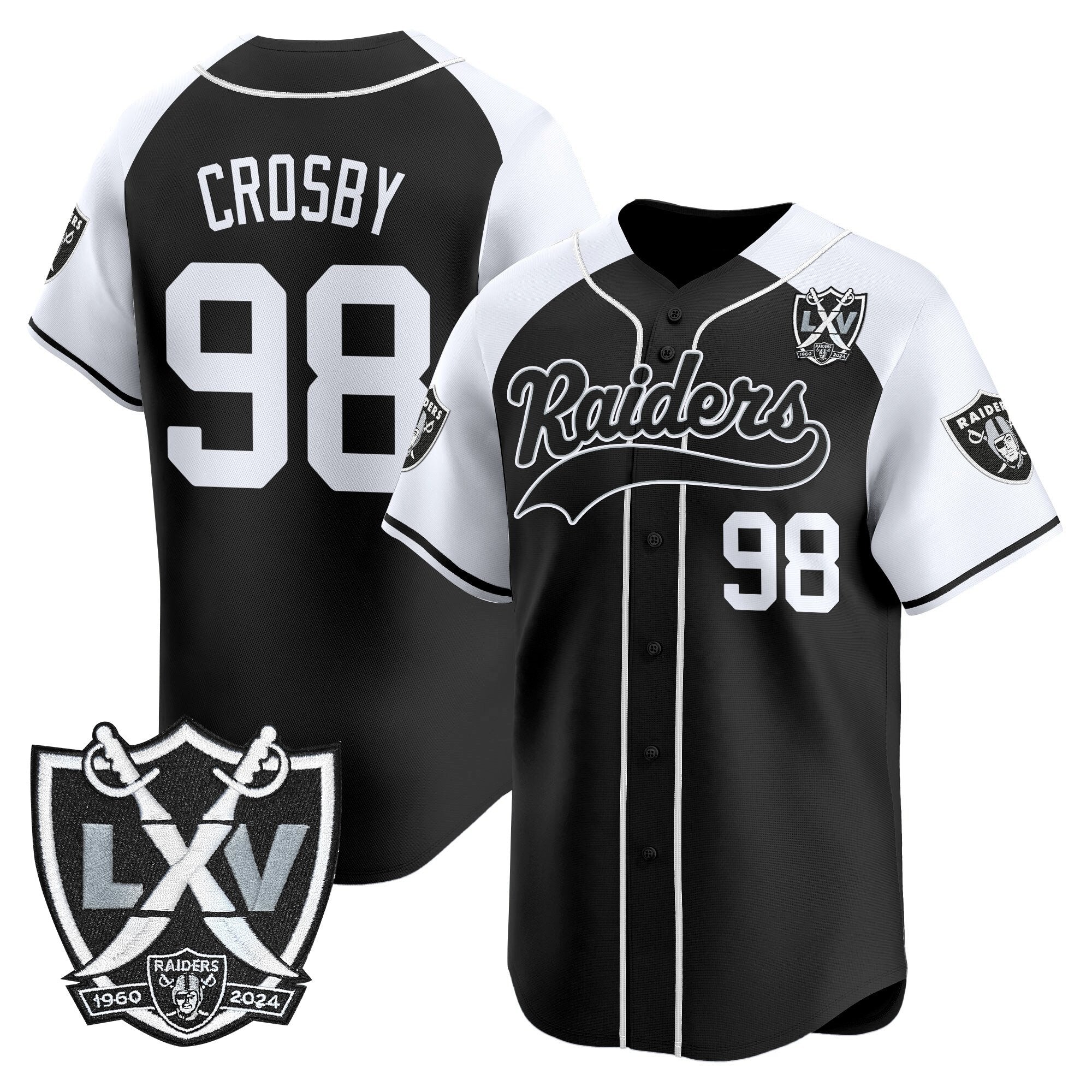 Men's Las Vegas Raiders 65th Anniversary Patch Vapor Baseball Jersey - All Stitched