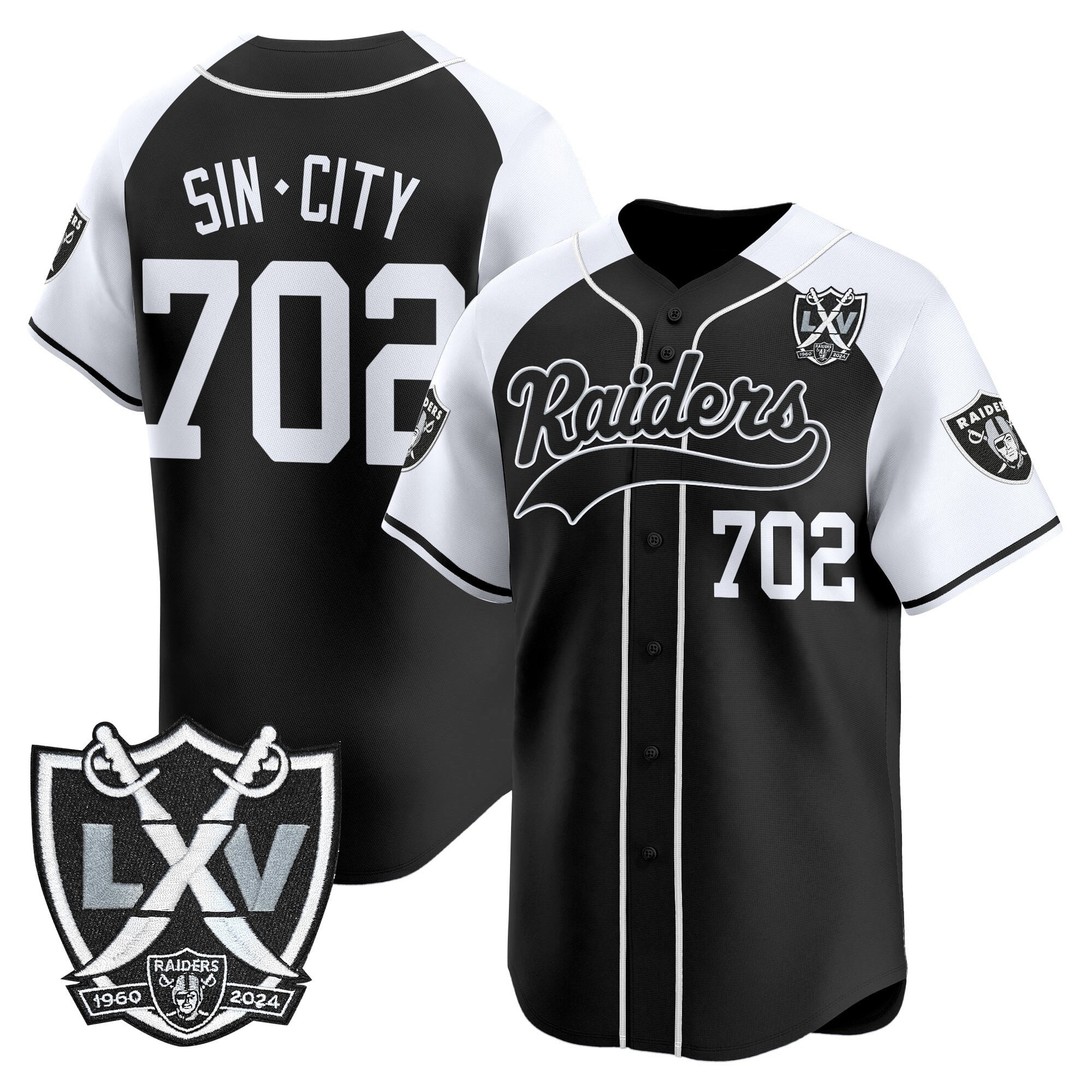 Men's Las Vegas Raiders 65th Anniversary Patch Vapor Baseball Jersey - All Stitched