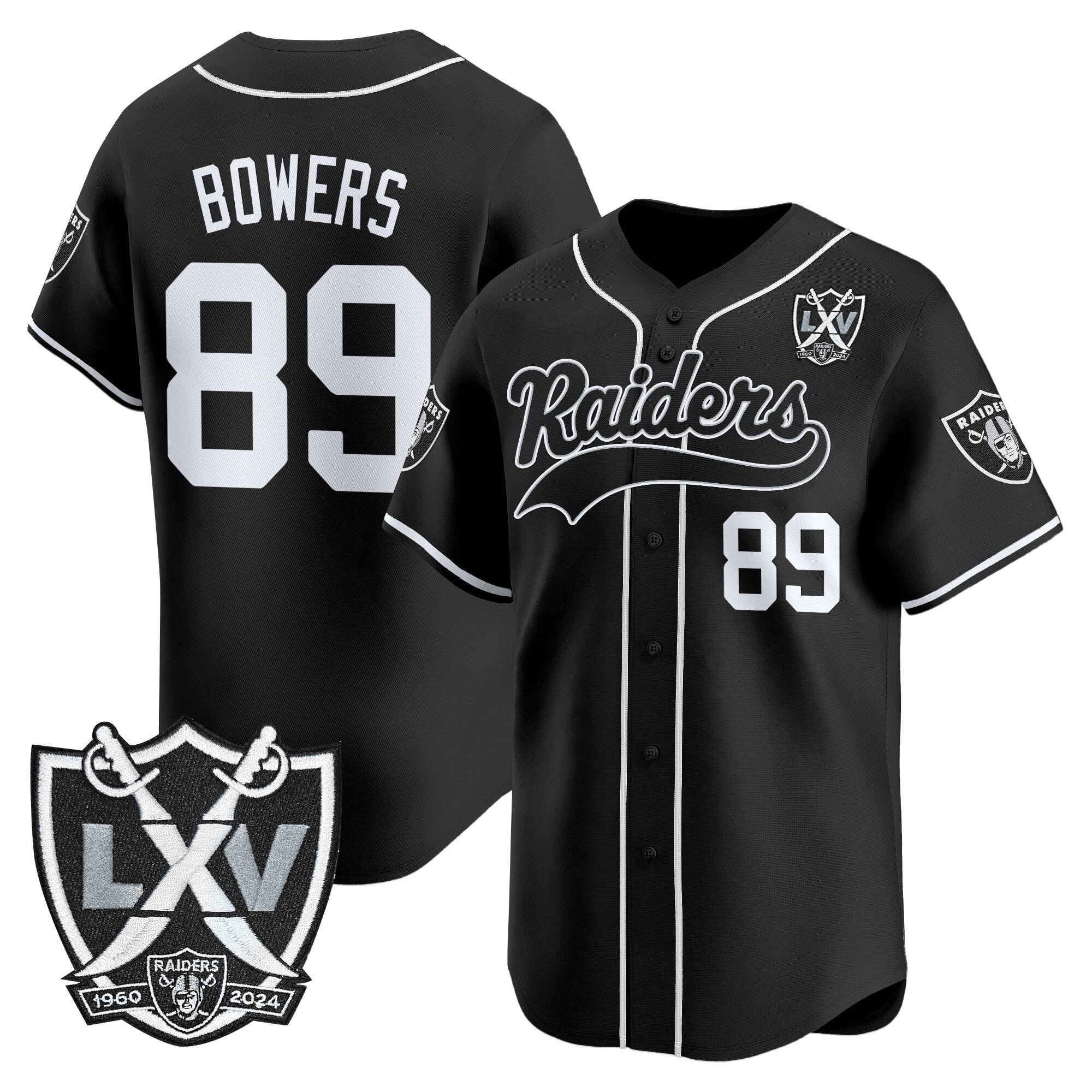 Men's Las Vegas Raiders 65th Anniversary Patch Vapor Baseball Jersey - All Stitched