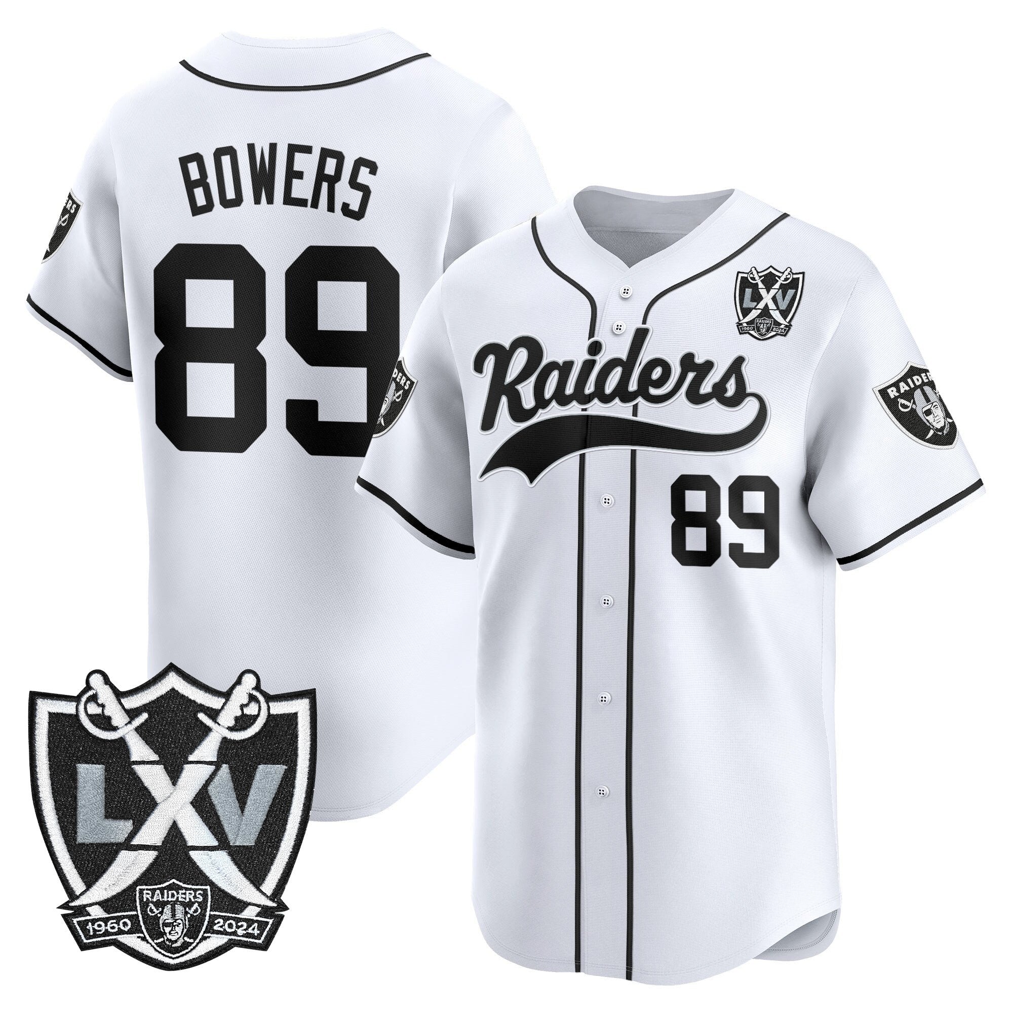 Men's Las Vegas Raiders 65th Anniversary Patch Vapor Baseball Jersey - All Stitched