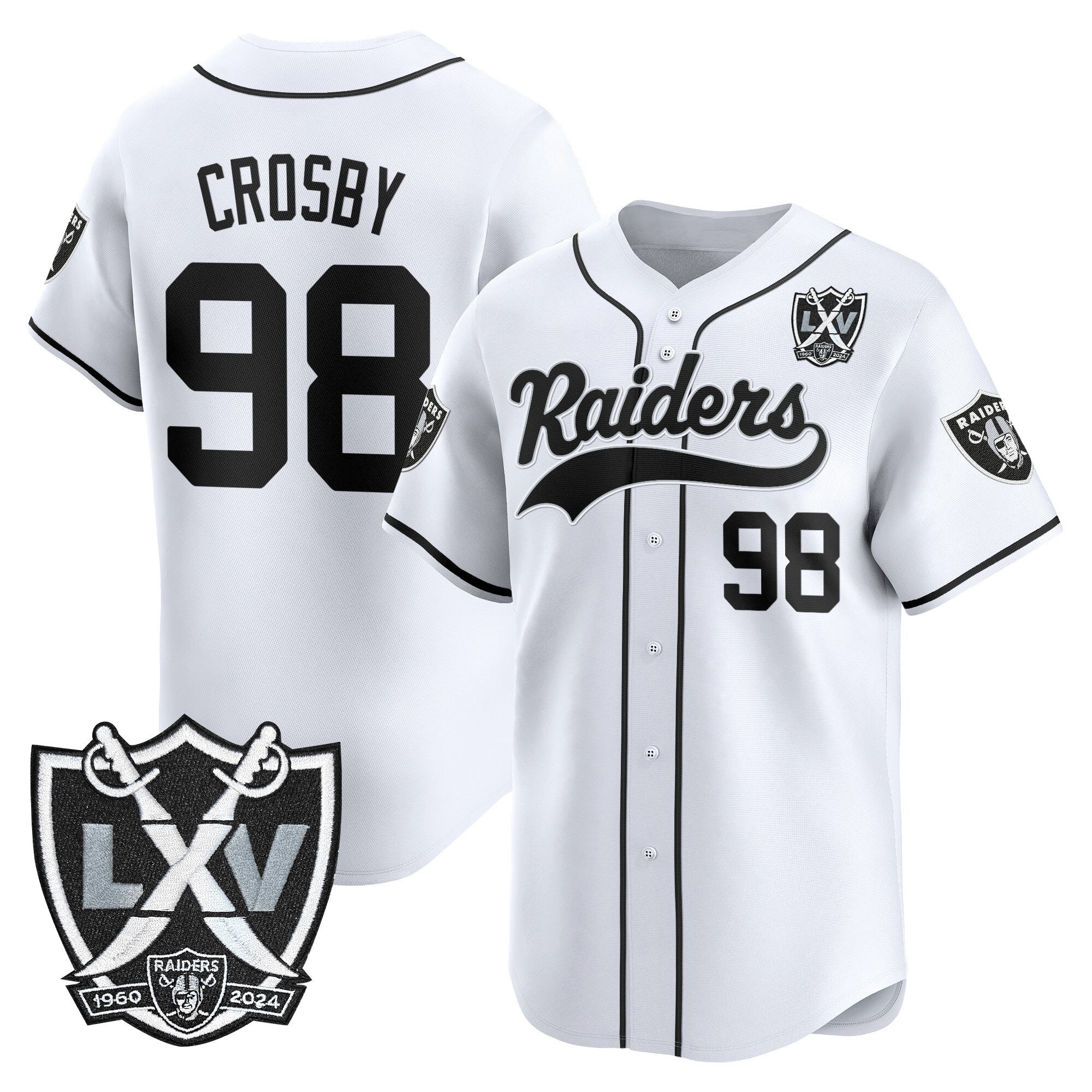 Men's Las Vegas Raiders 65th Anniversary Patch Vapor Baseball Jersey - All Stitched