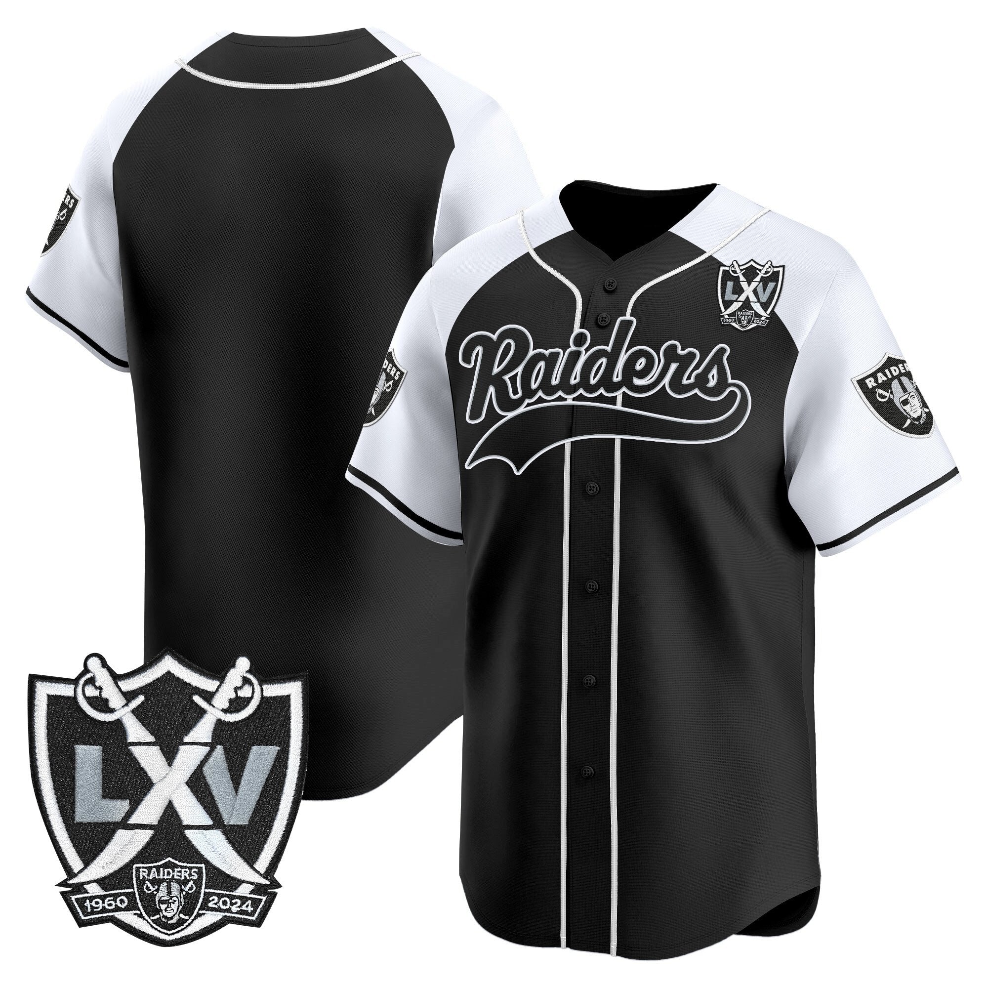 Men's Las Vegas Raiders 65th Anniversary Patch Vapor Baseball Jersey - All Stitched