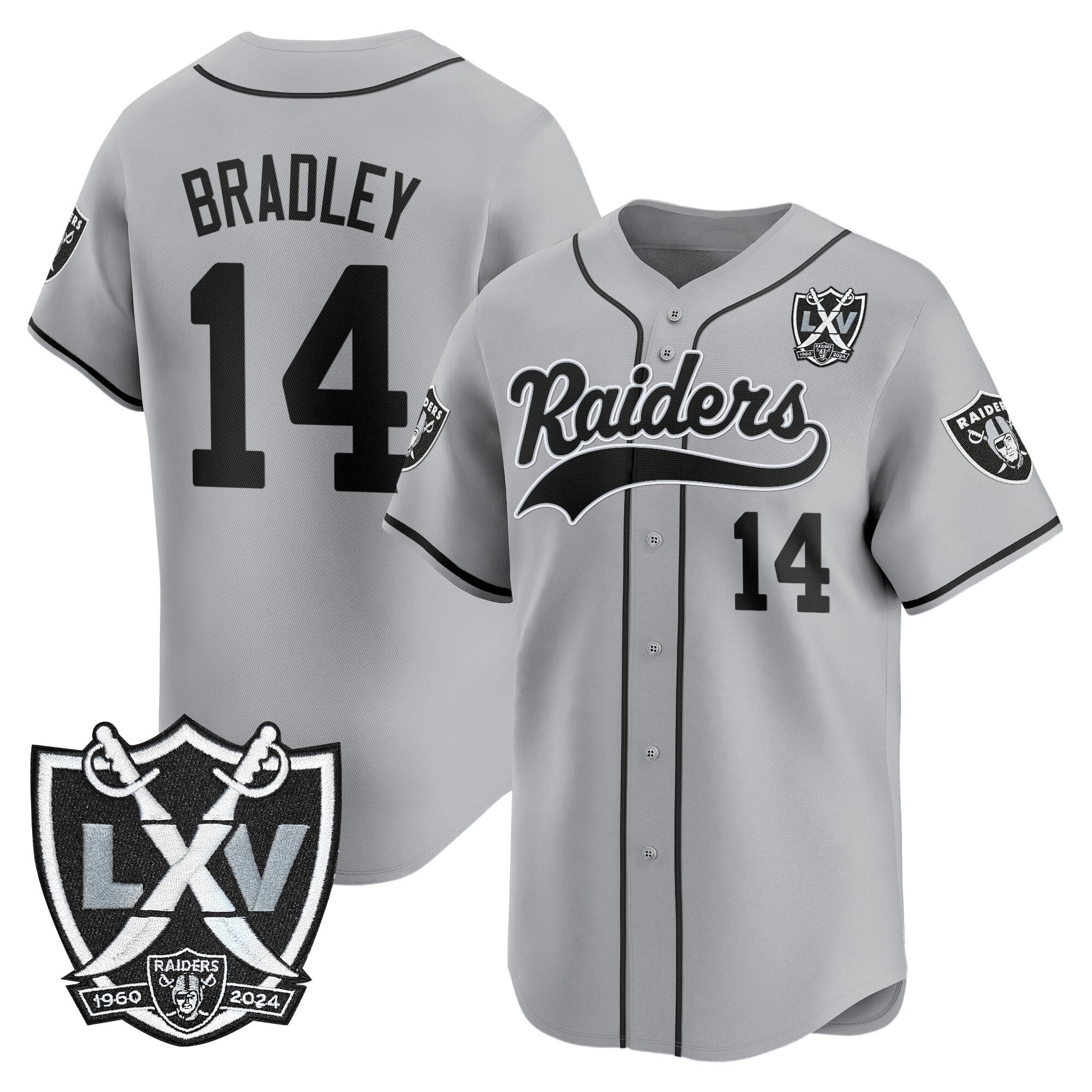 Men's Las Vegas Raiders 65th Anniversary Patch Vapor Baseball Jersey - All Stitched