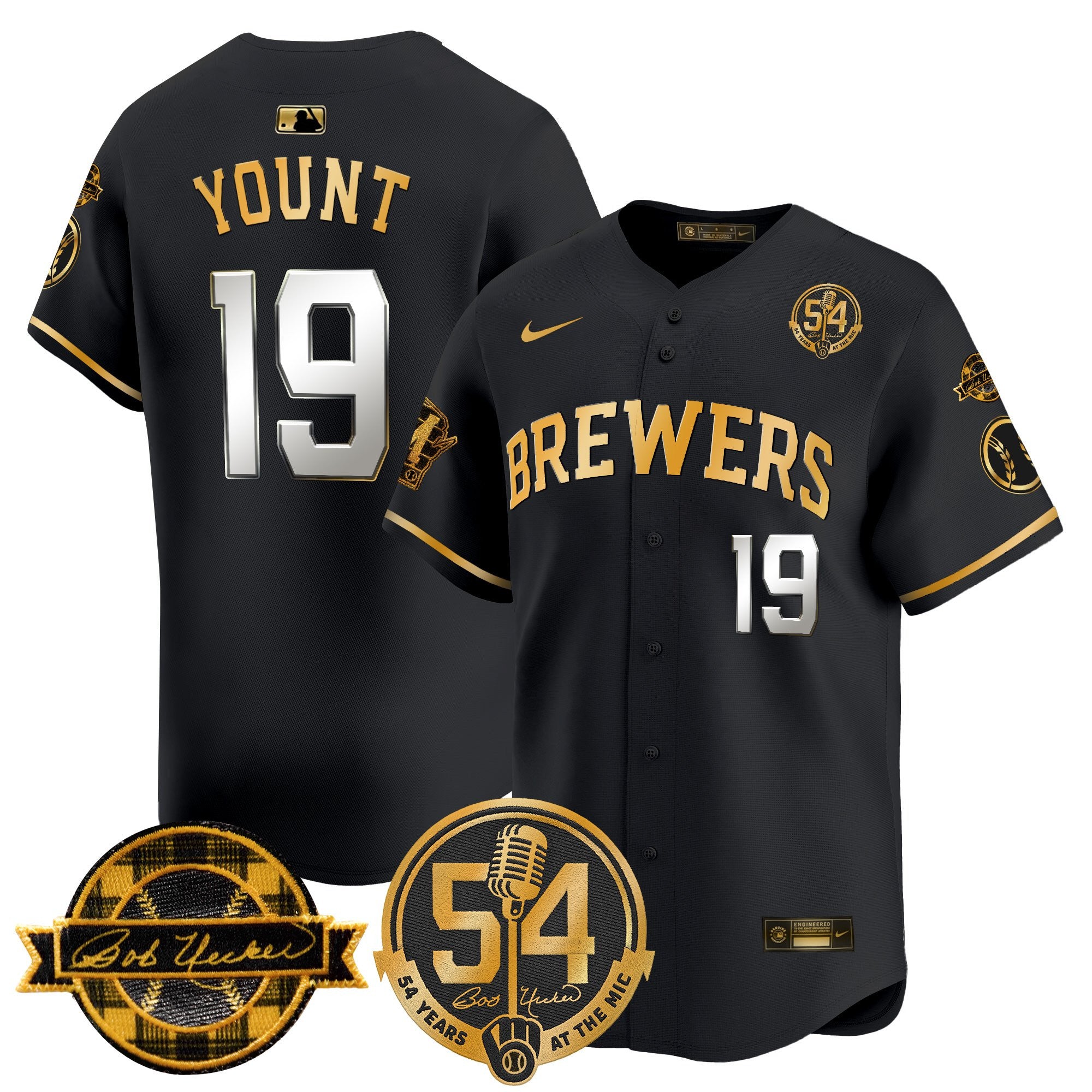 Men's Milwaukee Brewers 'Bob Uecker - 54 Seasons for Brewers' Vapor Premier Limited Jersey - All Stitched