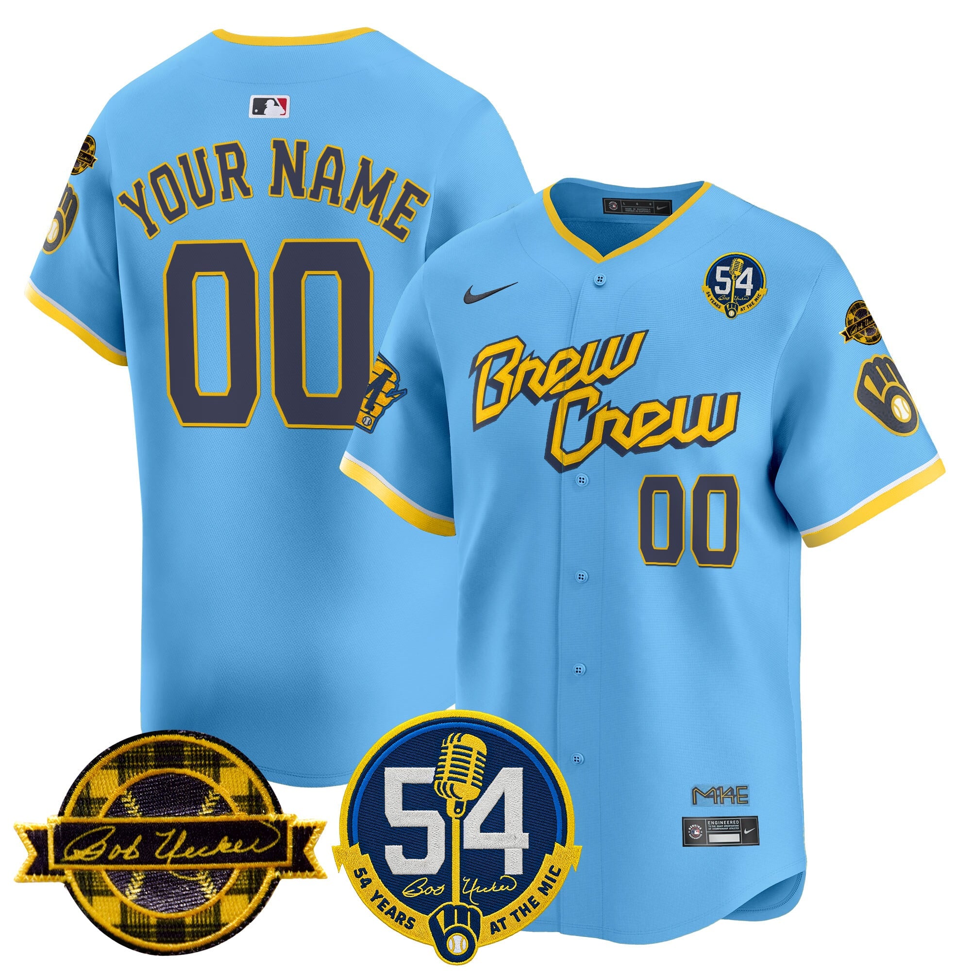 Milwaukee Brewers 'Bob Uecker - 54 Seasons for Brewers' Vapor Premier Limited Custom Jersey - All Stitched