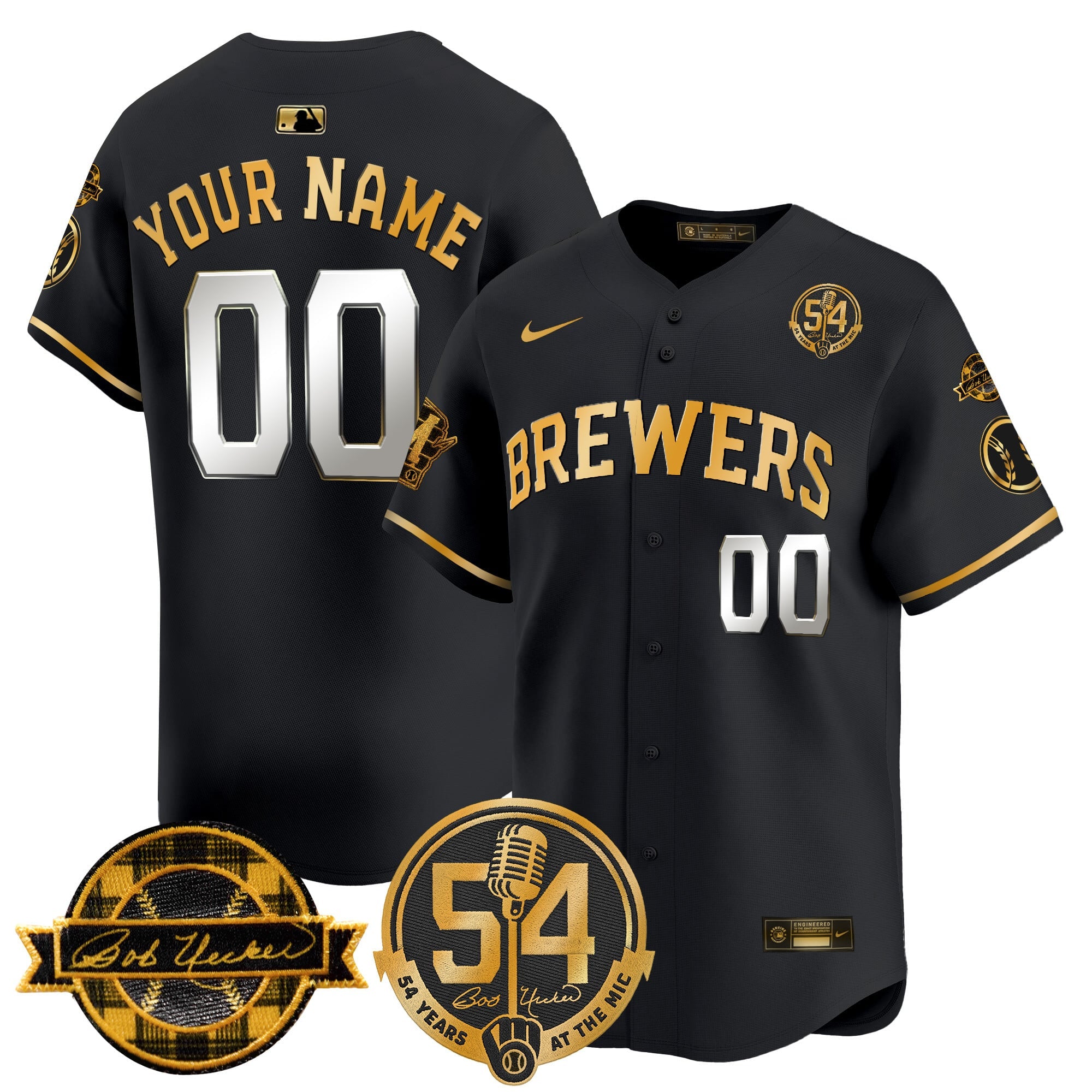 Milwaukee Brewers 'Bob Uecker - 54 Seasons for Brewers' Vapor Premier Limited Custom Jersey - All Stitched