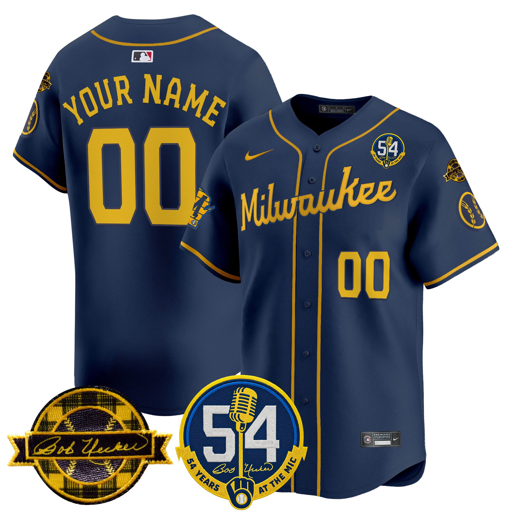 Milwaukee Brewers 'Bob Uecker - 54 Seasons for Brewers' Vapor Premier Limited Custom Jersey - All Stitched