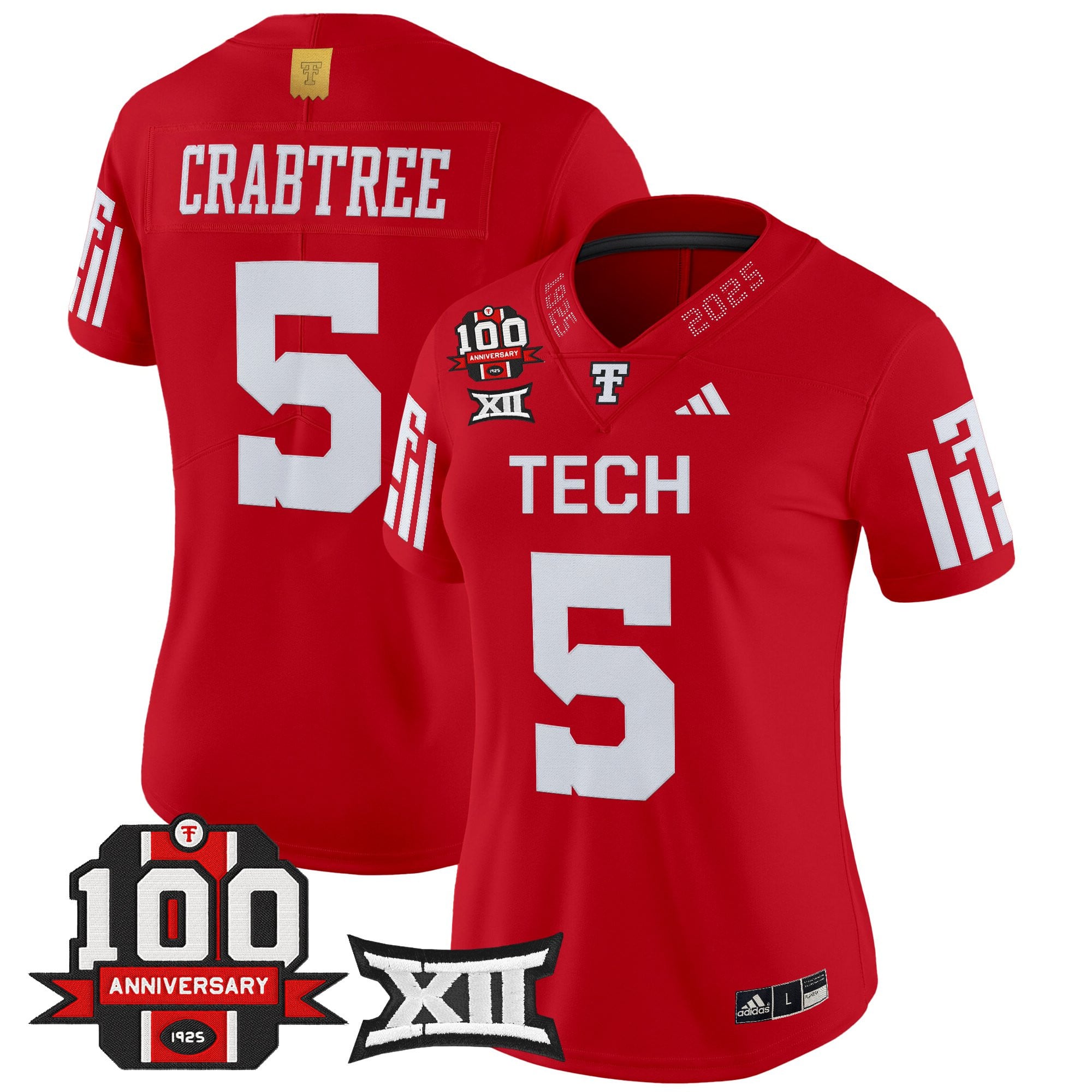 Women's Texas Tech Red Raiders 2025 Vapor Limited Jersey - 100th Anniversary Patch - All Stitched