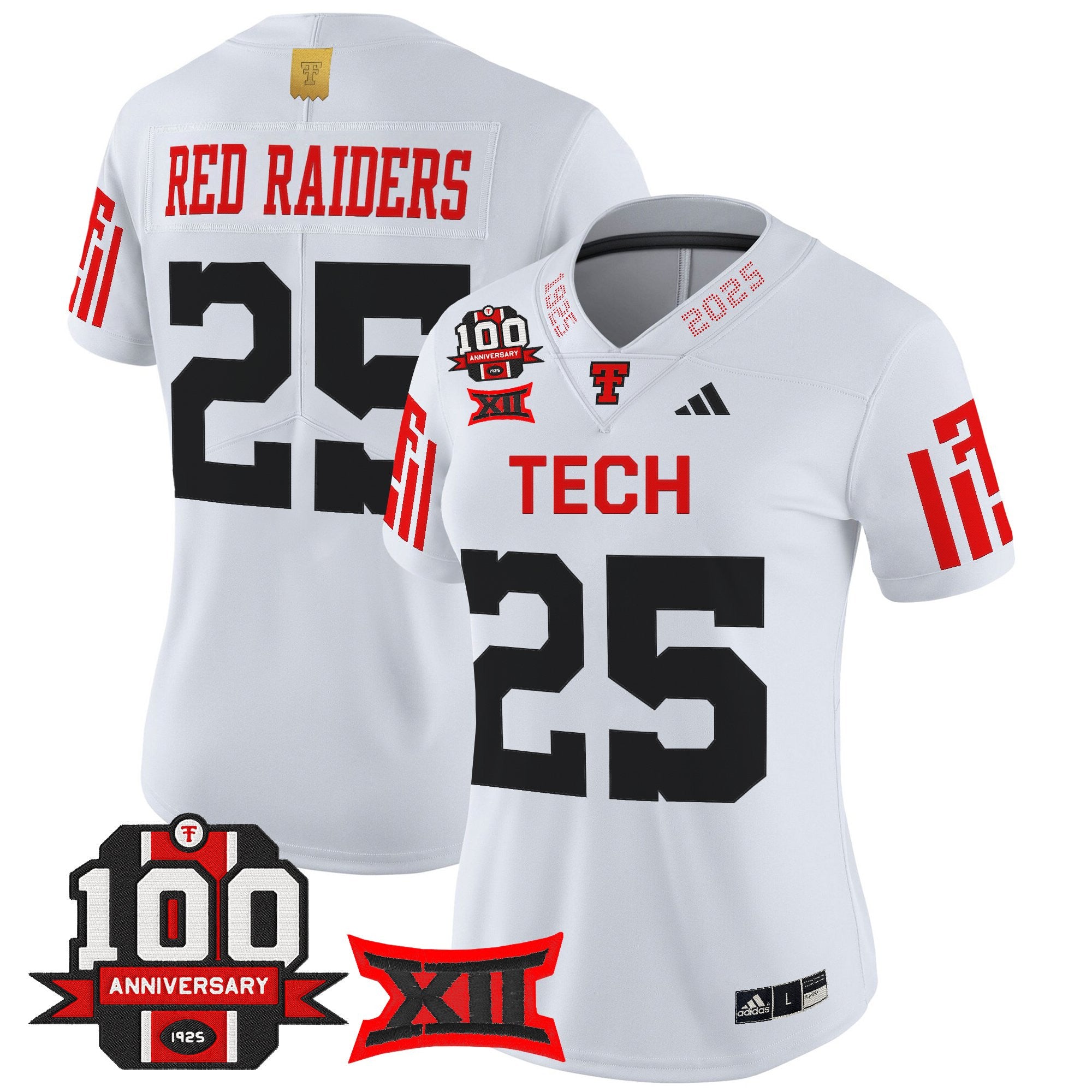 Women's Texas Tech Red Raiders 2025 Vapor Limited Jersey - 100th Anniversary Patch - All Stitched