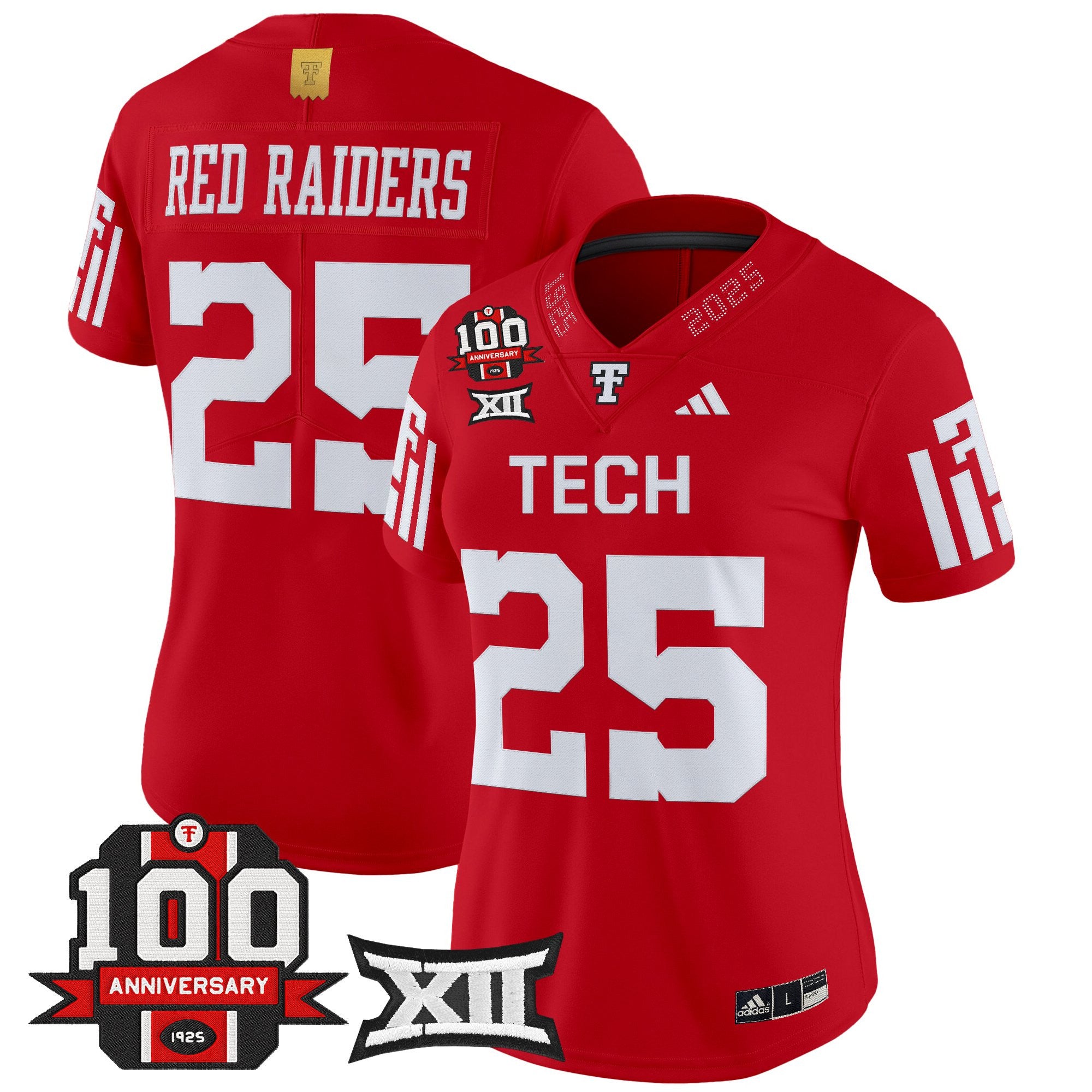 Women's Texas Tech Red Raiders 2025 Vapor Limited Jersey - 100th Anniversary Patch - All Stitched