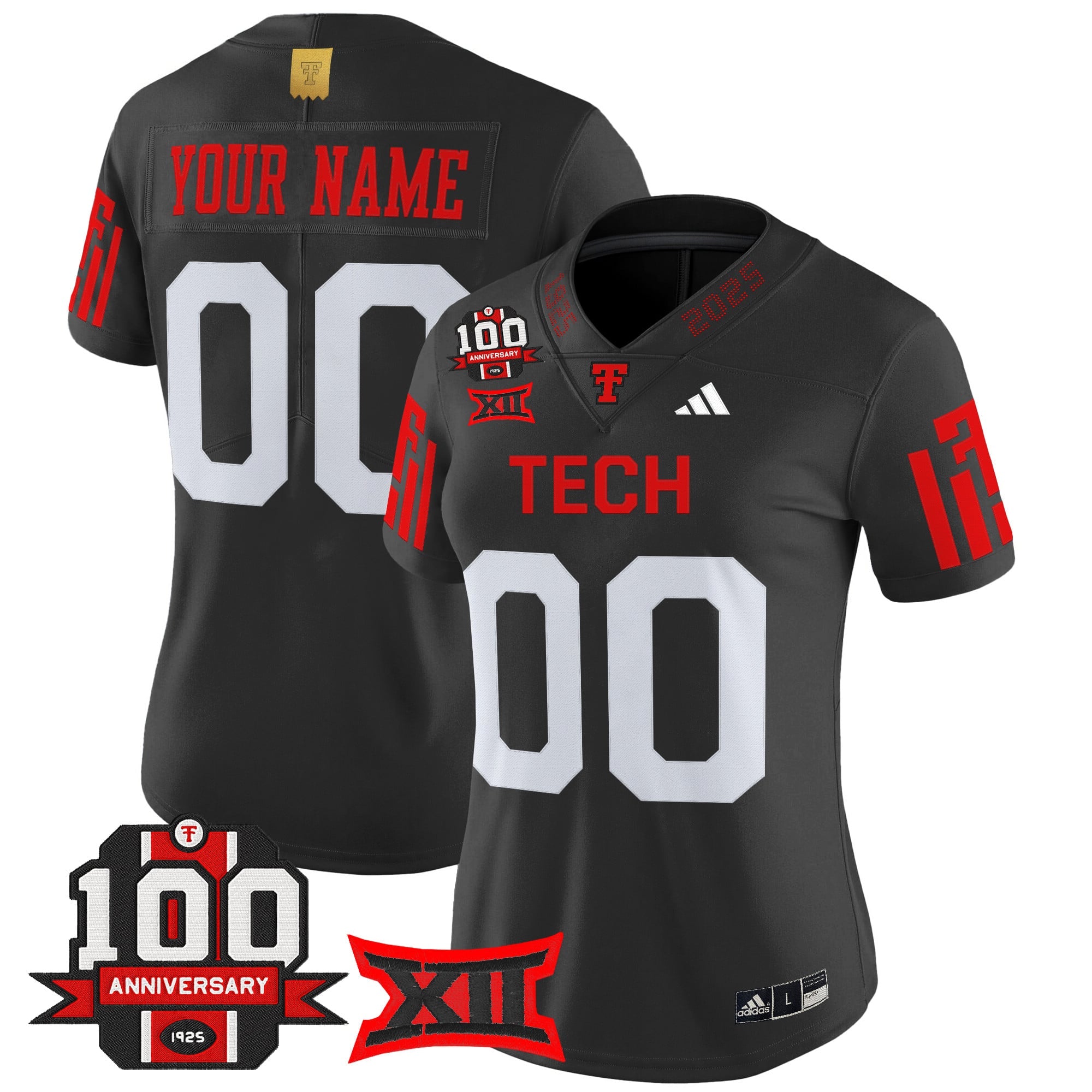 Texas Tech Red Raiders 2025 Vapor Limited Custom Jersey - 100th Anniversary Patch - All Stitched