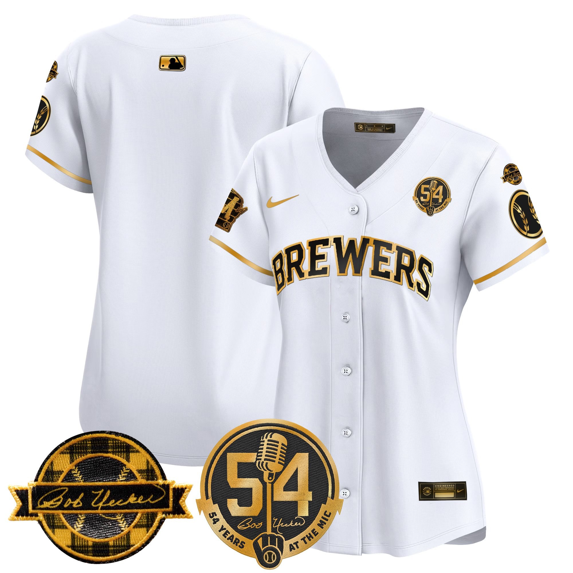 Women's Milwaukee Brewers 'Bob Uecker - 54 Seasons for Brewers' Vapor Premier Limited Jersey - All Stitched