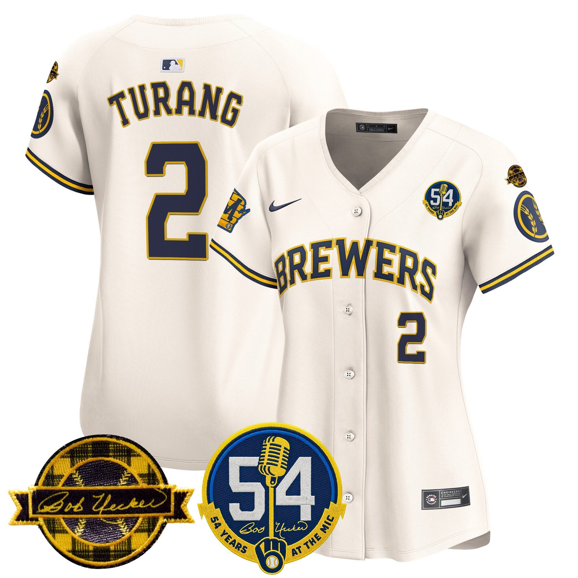 Women's Milwaukee Brewers 'Bob Uecker - 54 Seasons for Brewers' Vapor Premier Limited Jersey - All Stitched