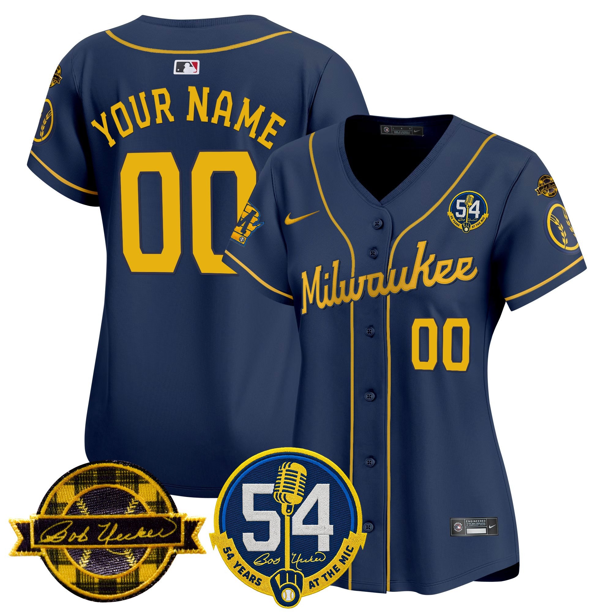 Milwaukee Brewers 'Bob Uecker - 54 Seasons for Brewers' Vapor Premier Limited Custom Jersey - All Stitched