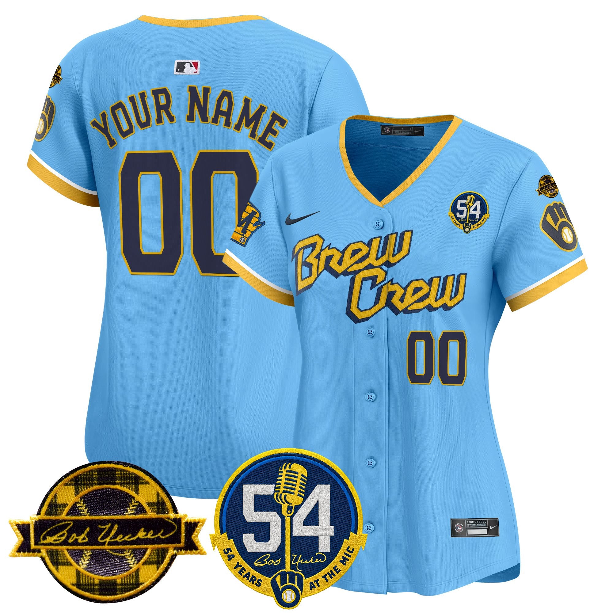 Milwaukee Brewers 'Bob Uecker - 54 Seasons for Brewers' Vapor Premier Limited Custom Jersey - All Stitched