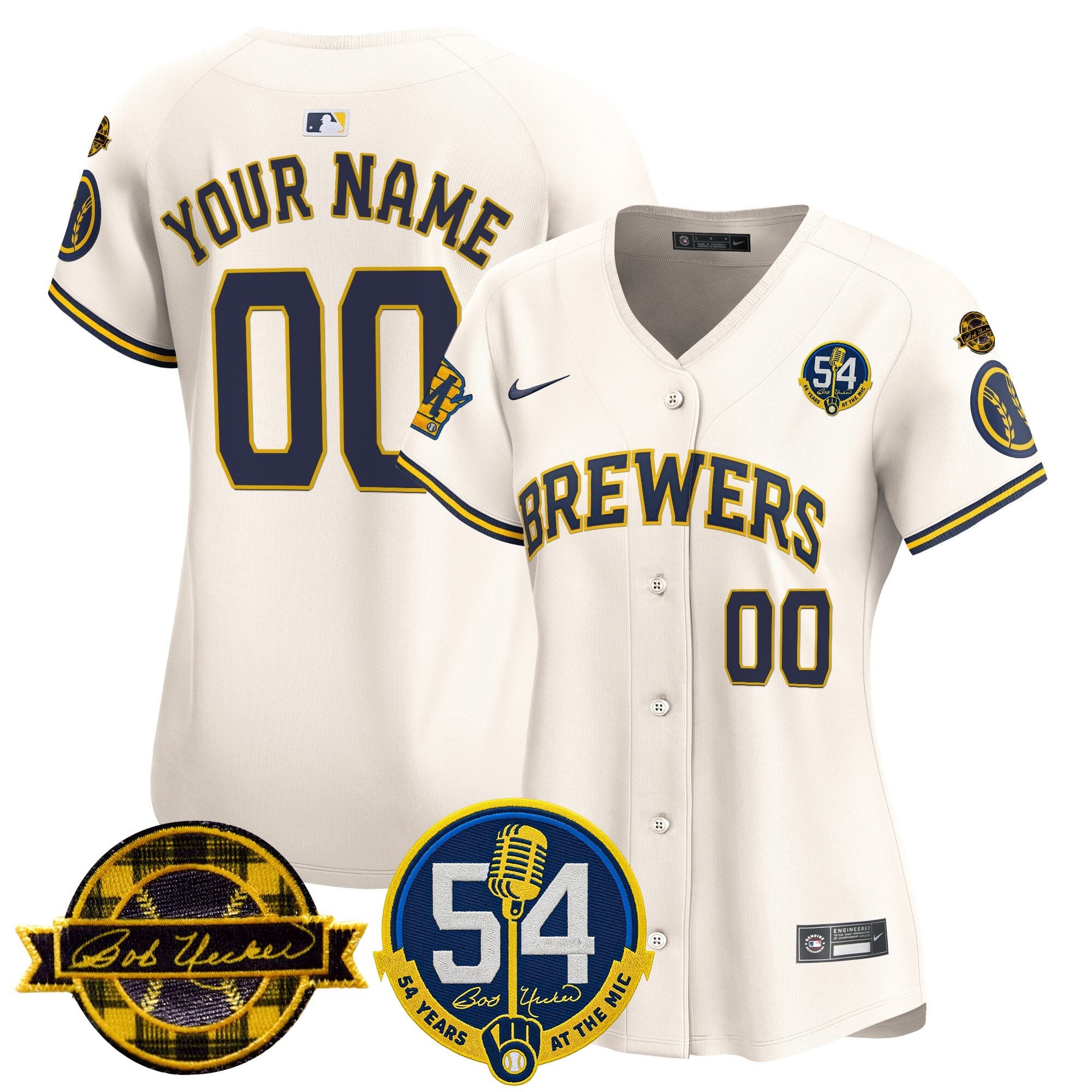 Milwaukee Brewers 'Bob Uecker - 54 Seasons for Brewers' Vapor Premier Limited Custom Jersey - All Stitched