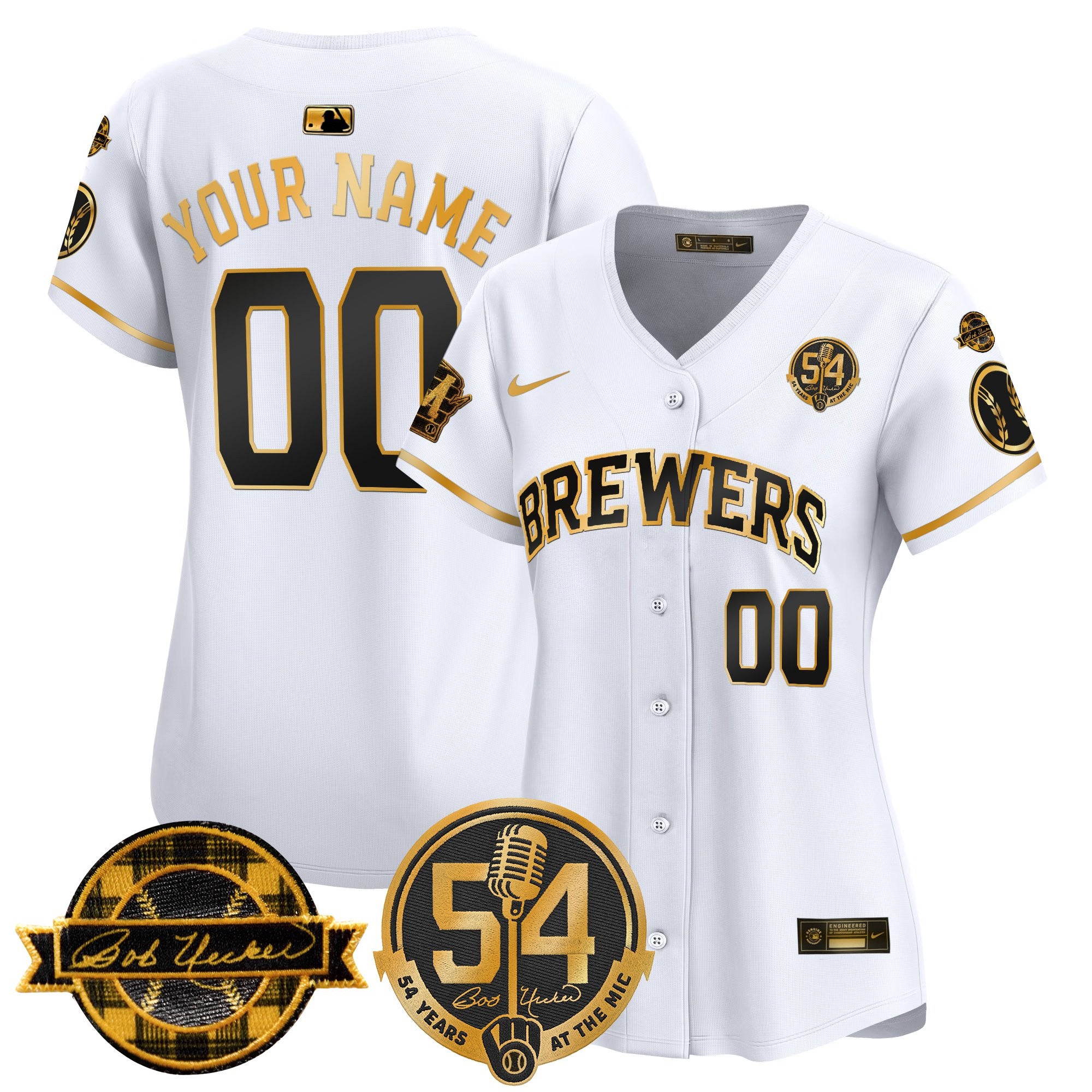 Milwaukee Brewers 'Bob Uecker - 54 Seasons for Brewers' Vapor Premier Limited Custom Jersey - All Stitched