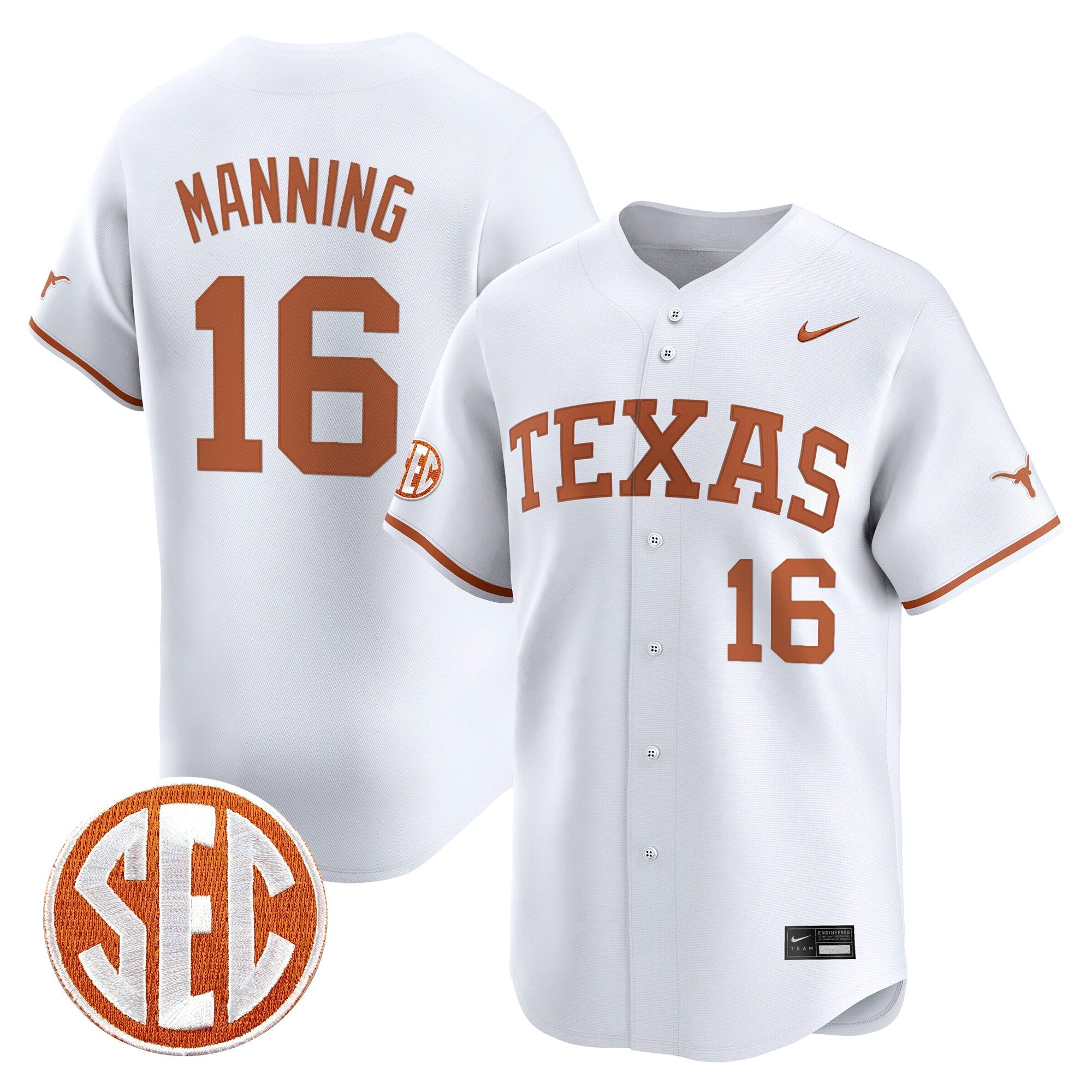 Men's Texas Longhorns 2025 Vapor Baseball Jersey - All Stitched