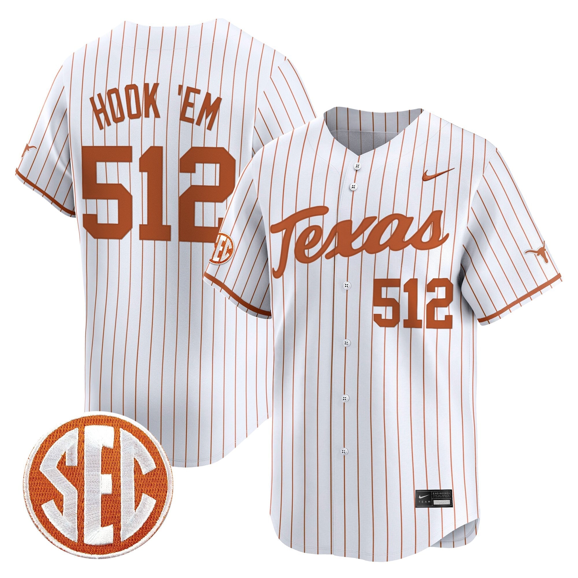 Men's Texas Longhorns 2025 Vapor Baseball Jersey - All Stitched
