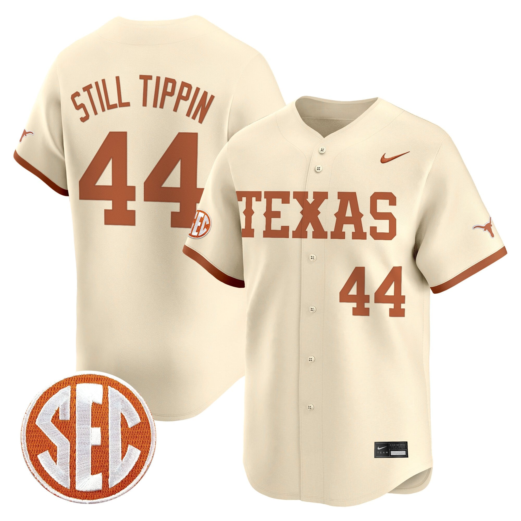 Men's Texas Longhorns 2025 Vapor Baseball Jersey - All Stitched