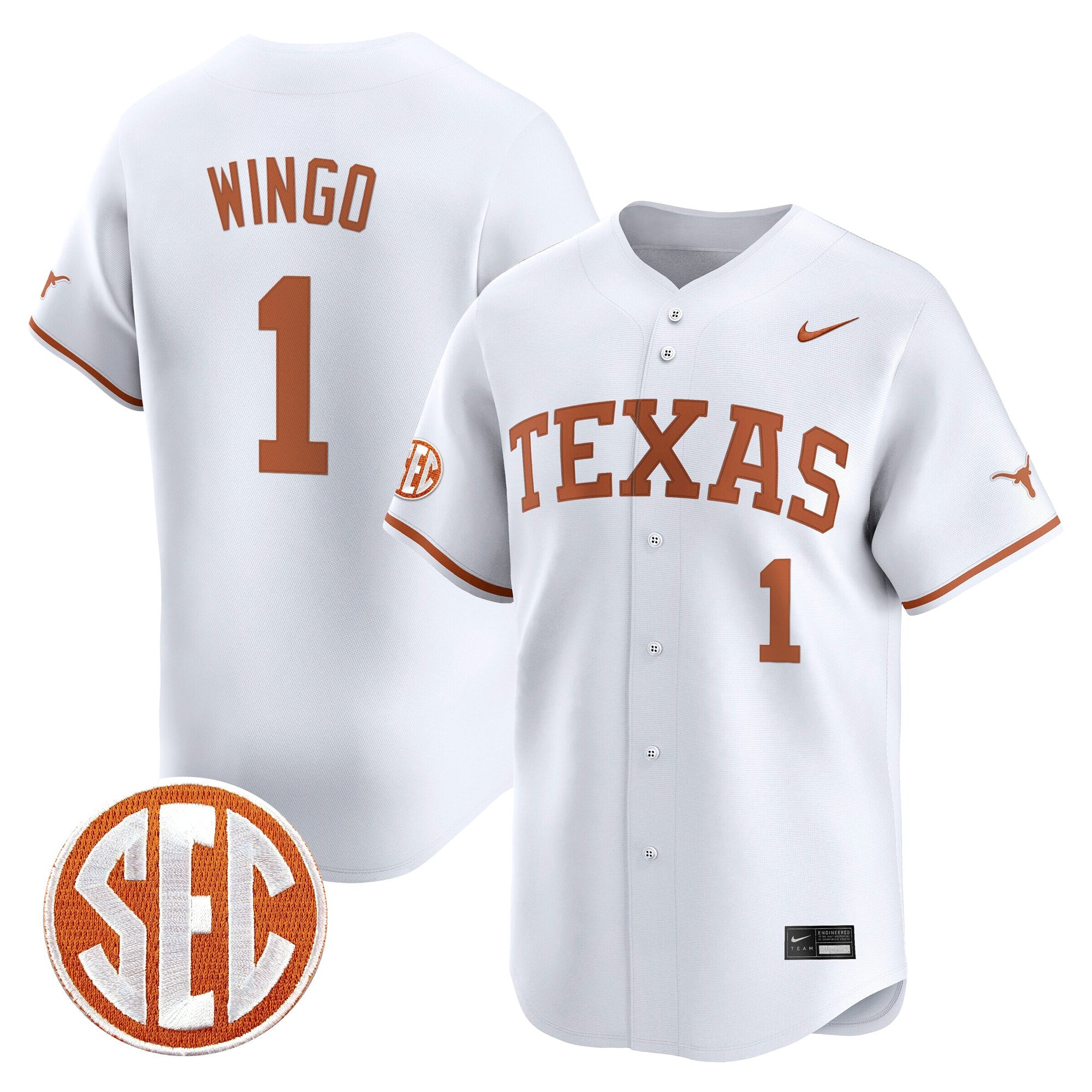 Men's Texas Longhorns 2025 Vapor Baseball Jersey - All Stitched