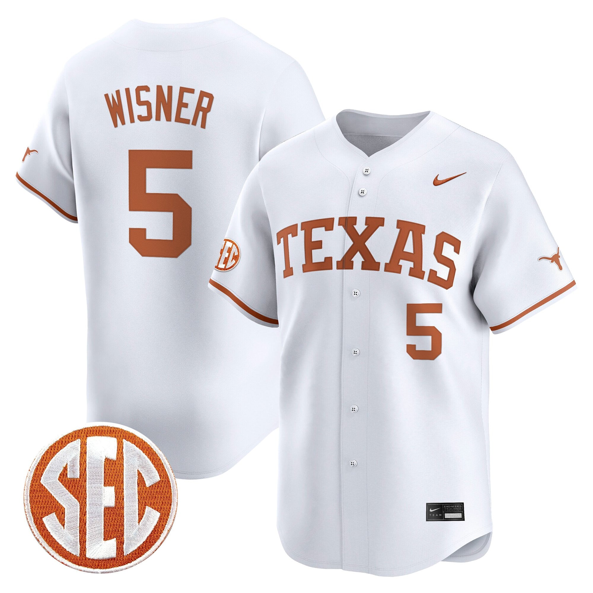 Men's Texas Longhorns 2025 Vapor Baseball Jersey - All Stitched