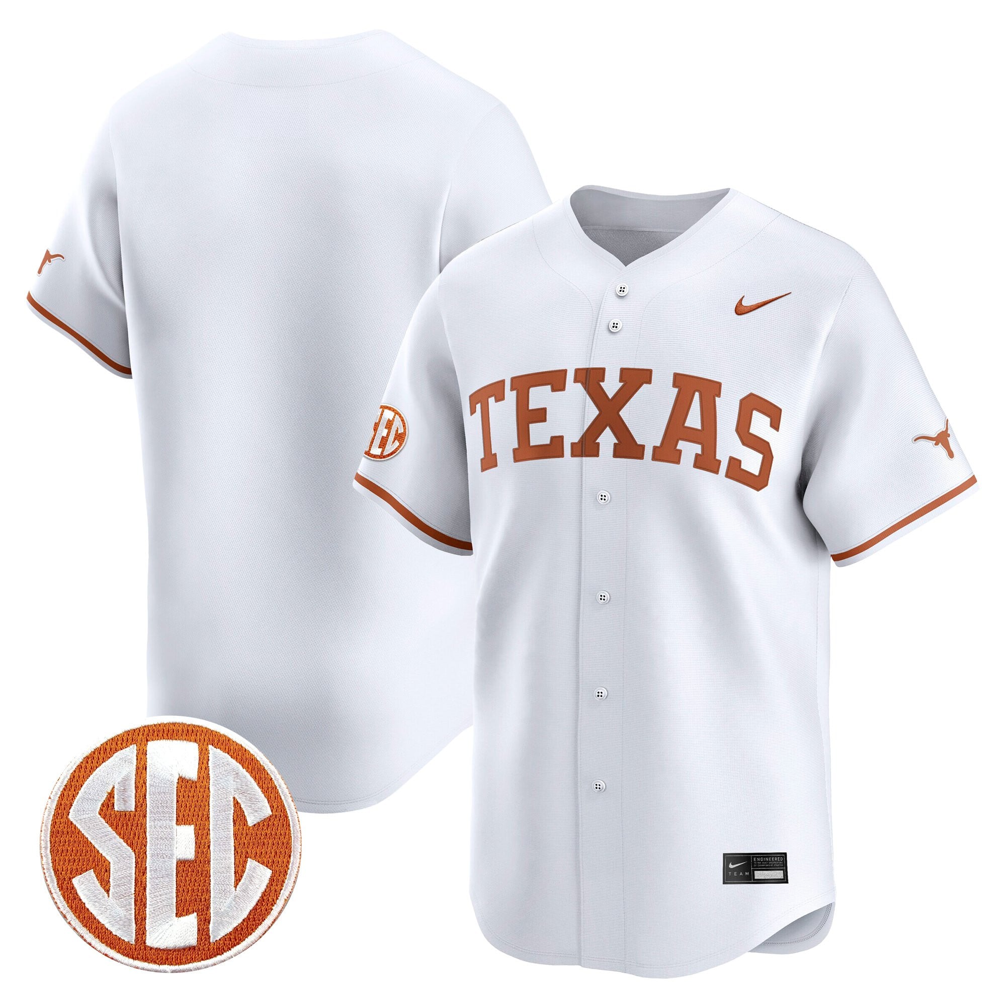 Men's Texas Longhorns 2025 Vapor Baseball Jersey - All Stitched