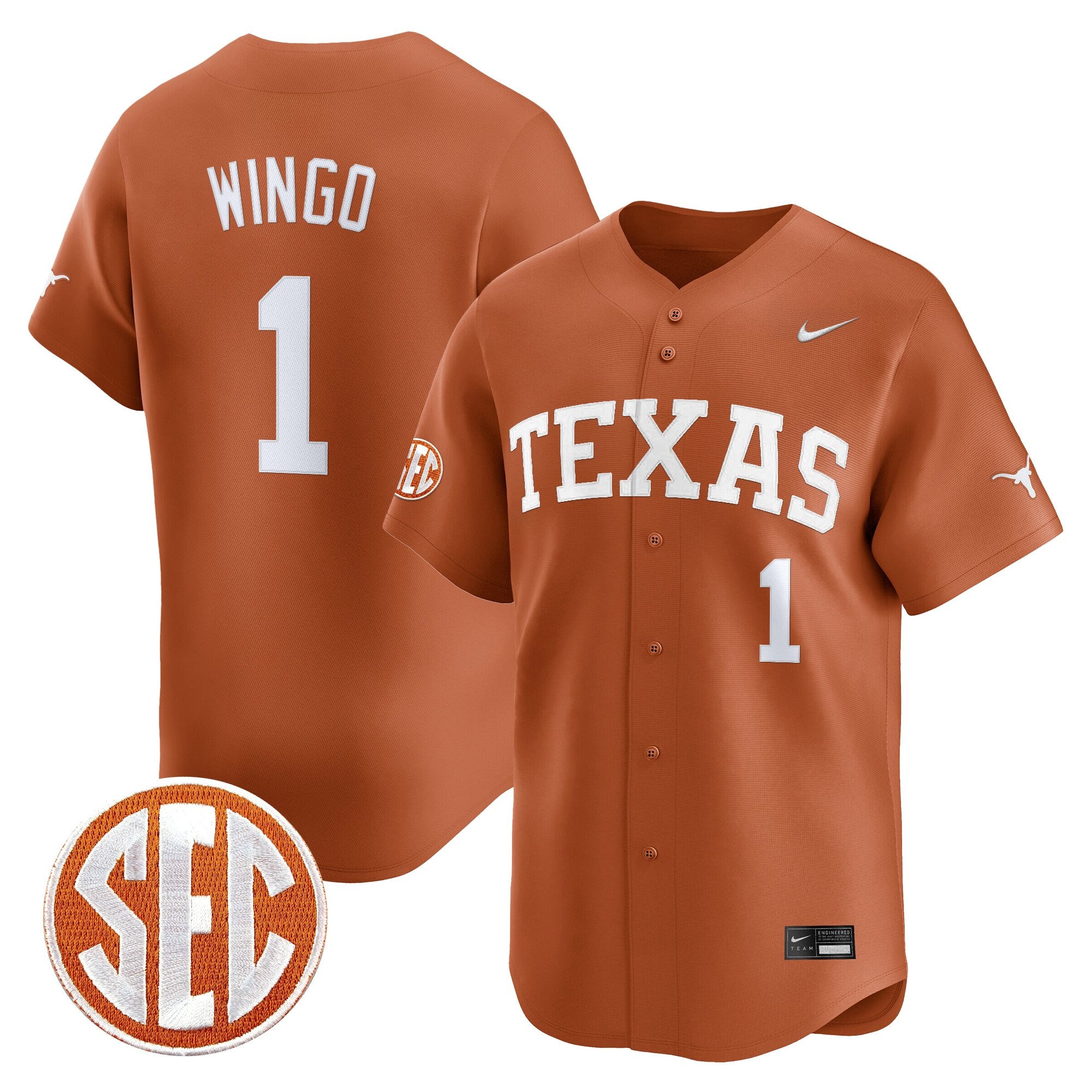 Men's Texas Longhorns 2025 Vapor Baseball Jersey - All Stitched