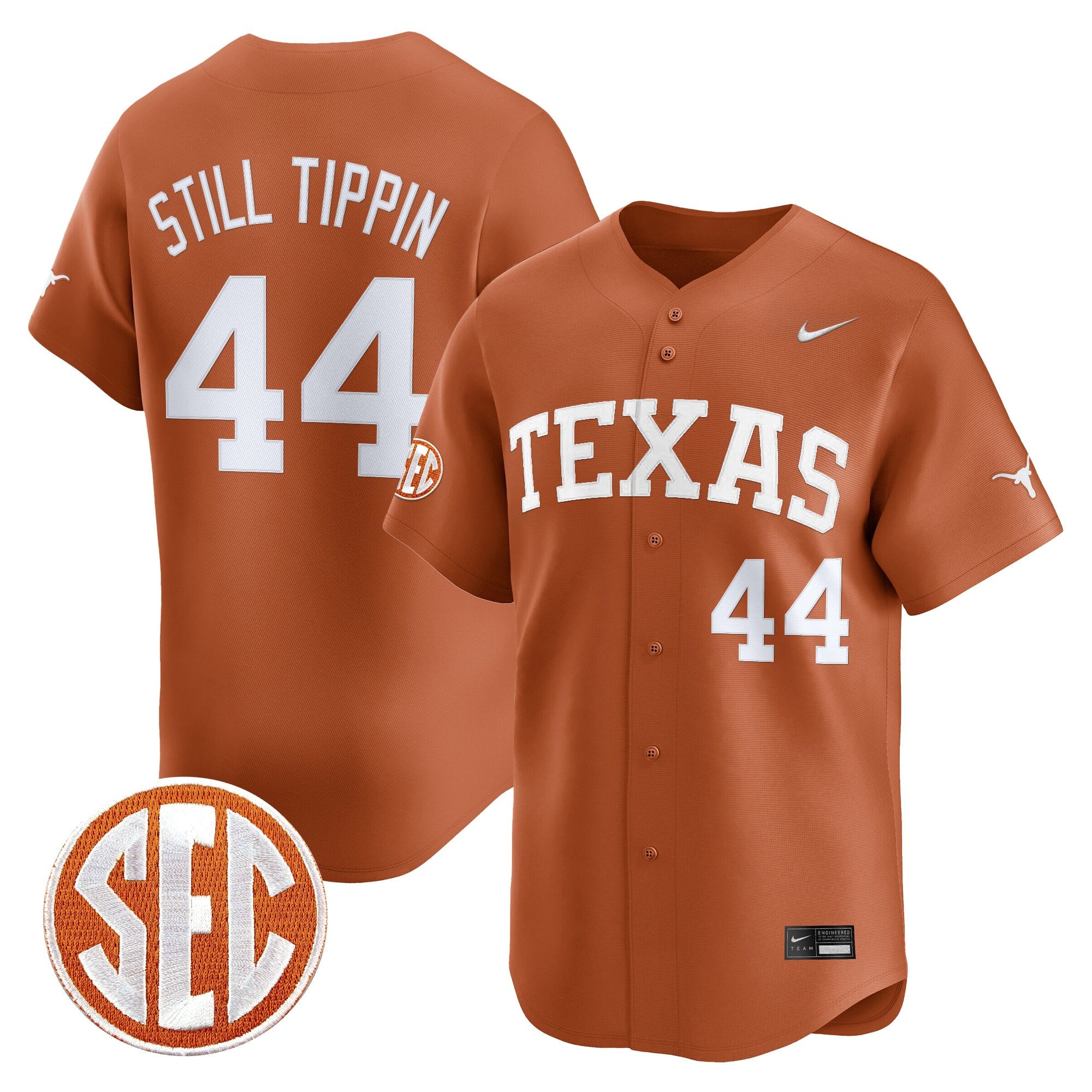 Men's Texas Longhorns 2025 Vapor Baseball Jersey - All Stitched