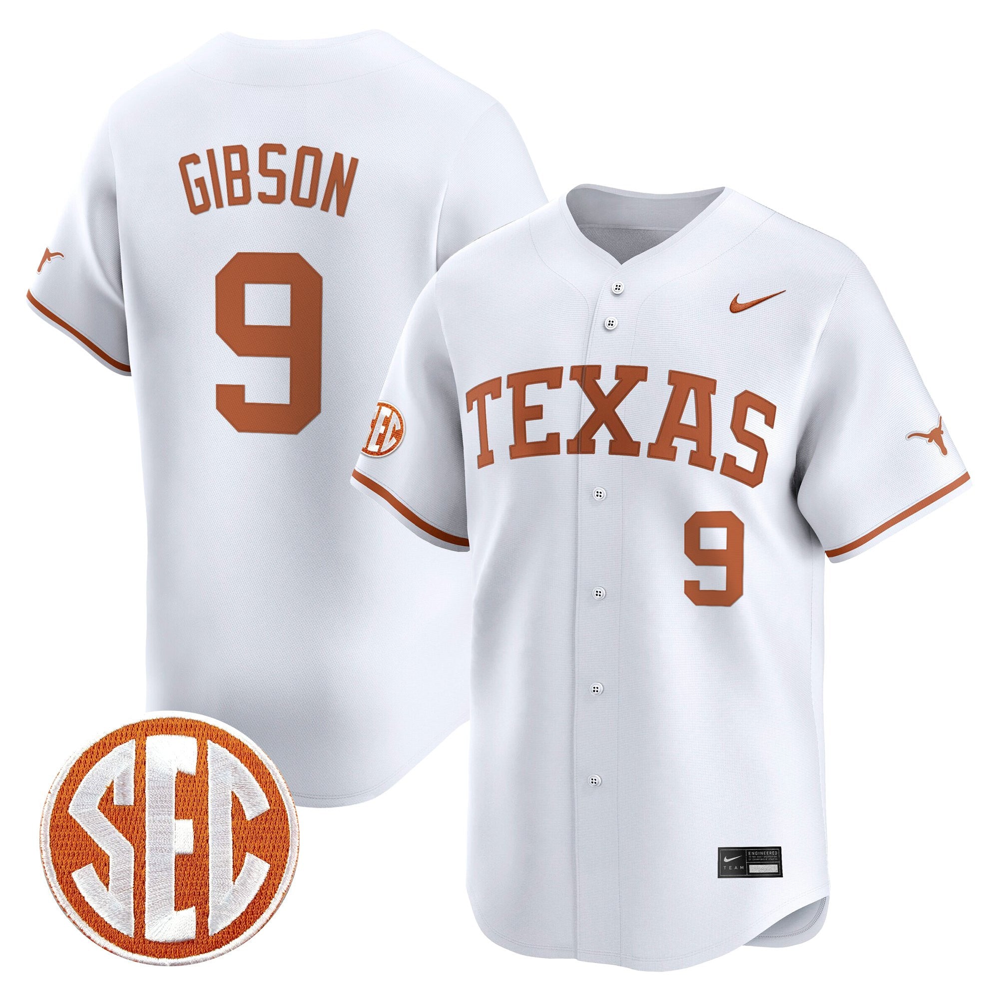 Men's Texas Longhorns 2025 Vapor Baseball Jersey - All Stitched