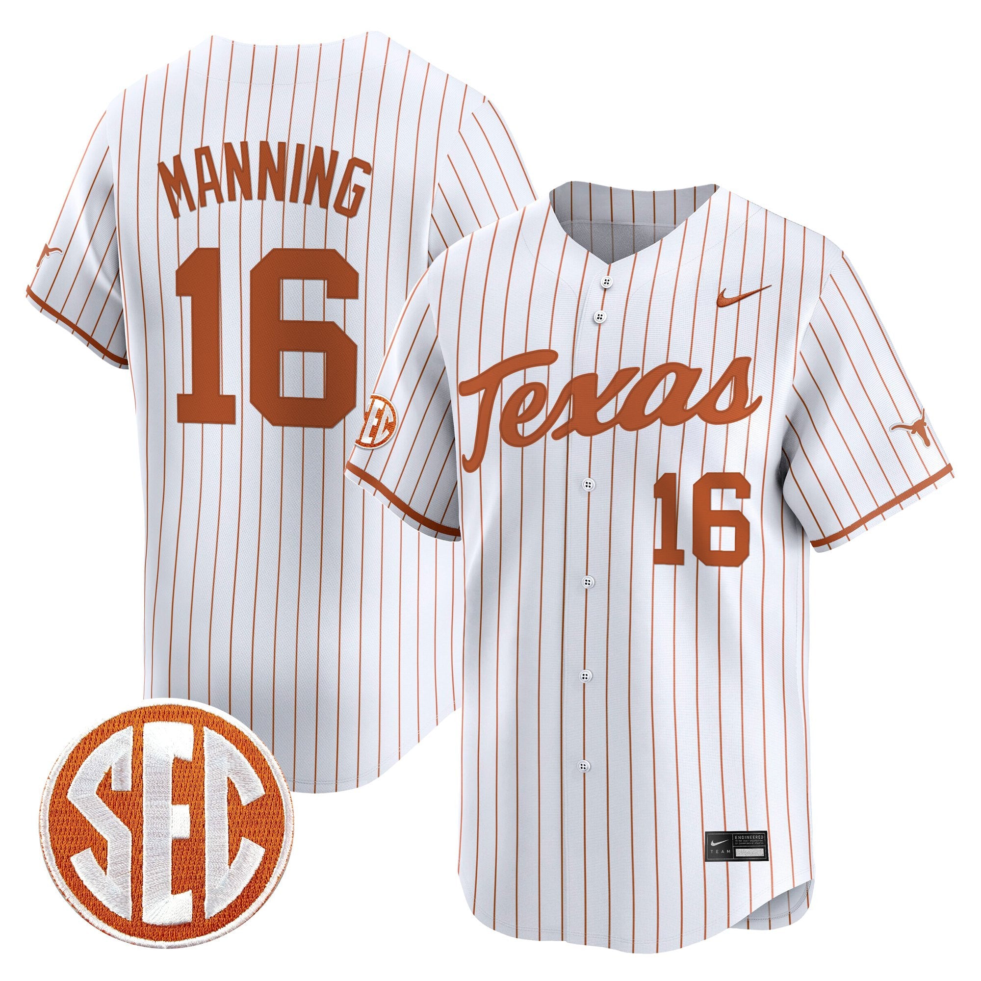 Men's Texas Longhorns 2025 Vapor Baseball Jersey - All Stitched