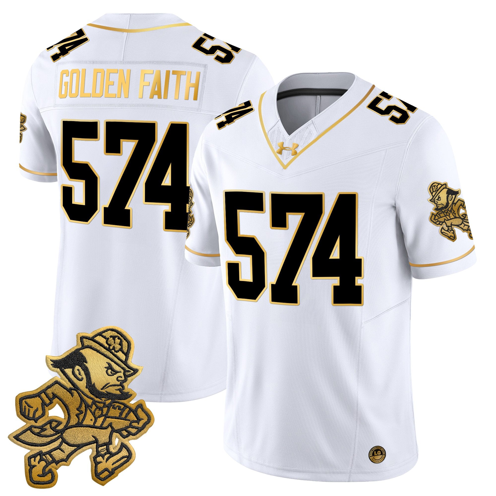 Men's Notre Dame Fighting Irish 2025 'Gridiron Leprechaun Edition' Gold Vapor Limited Jersey – All Stitched