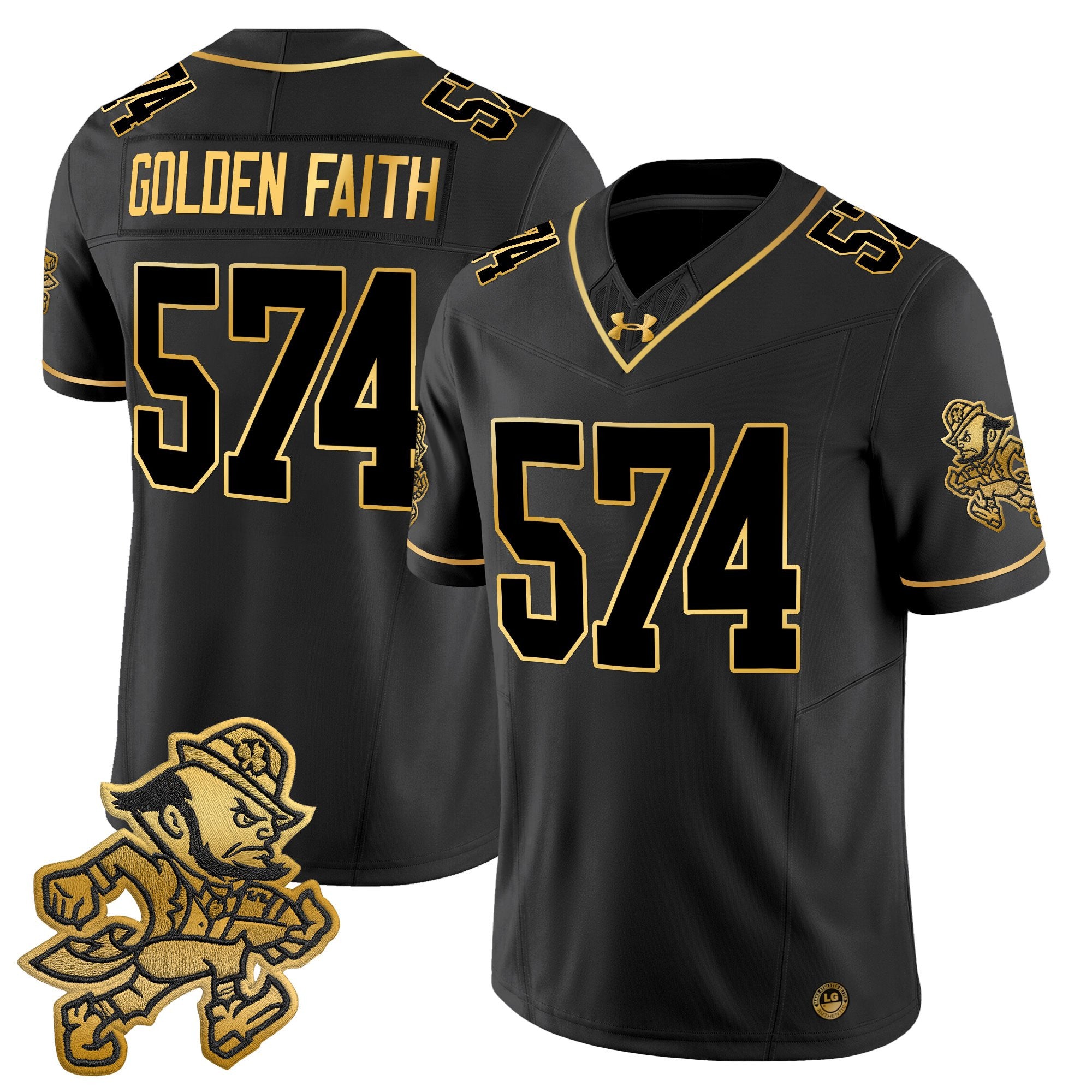 Men's Notre Dame Fighting Irish 2025 'Gridiron Leprechaun Edition' Gold Vapor Limited Jersey – All Stitched