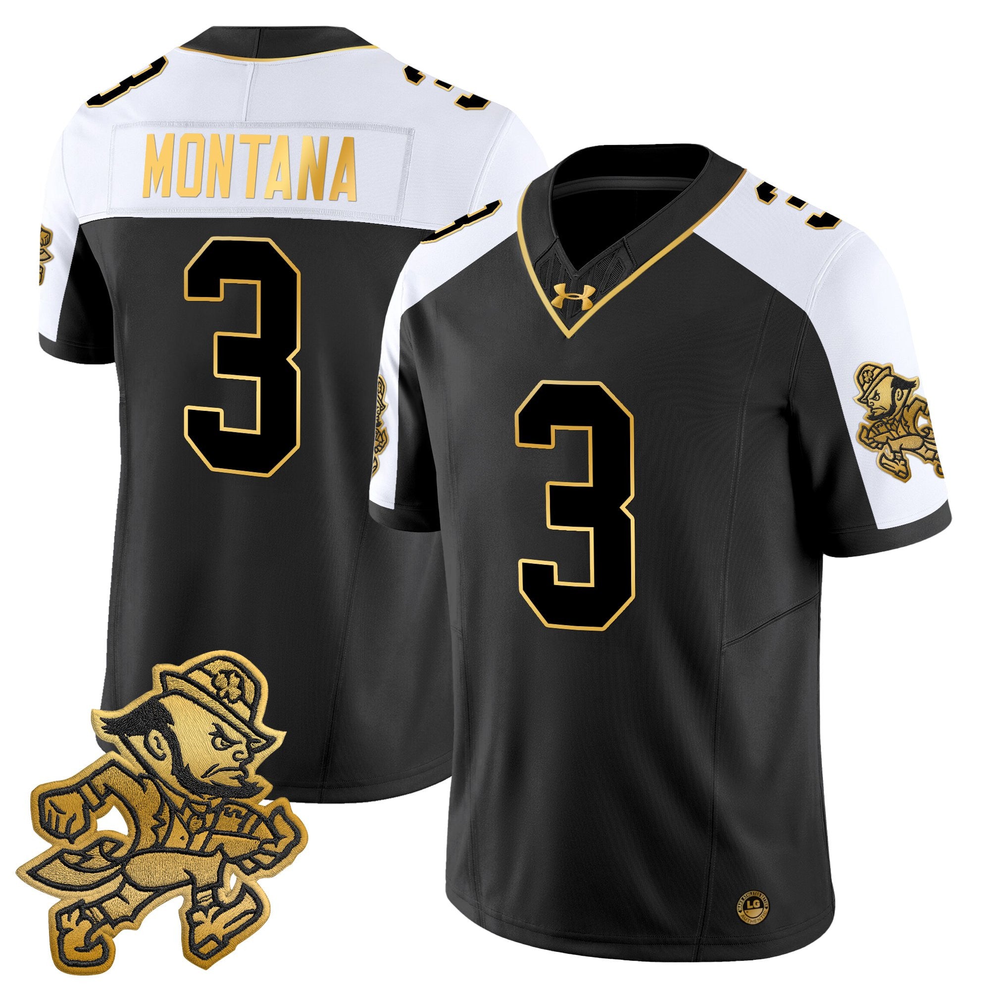 Men's Notre Dame Fighting Irish 2025 'Gridiron Leprechaun Edition' Gold Vapor Limited Jersey – All Stitched