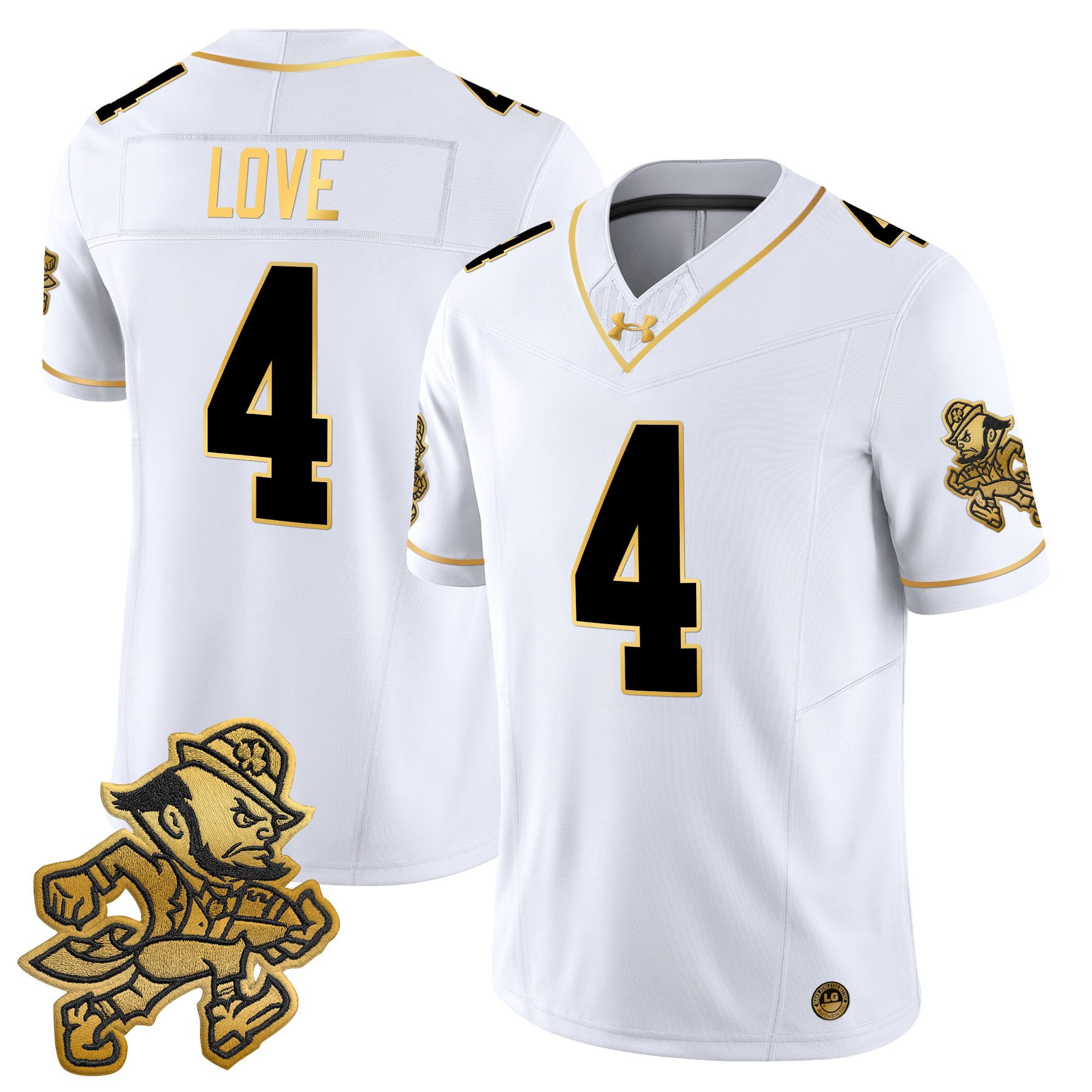 Men's Notre Dame Fighting Irish 2025 'Gridiron Leprechaun Edition' Gold Vapor Limited Jersey – All Stitched