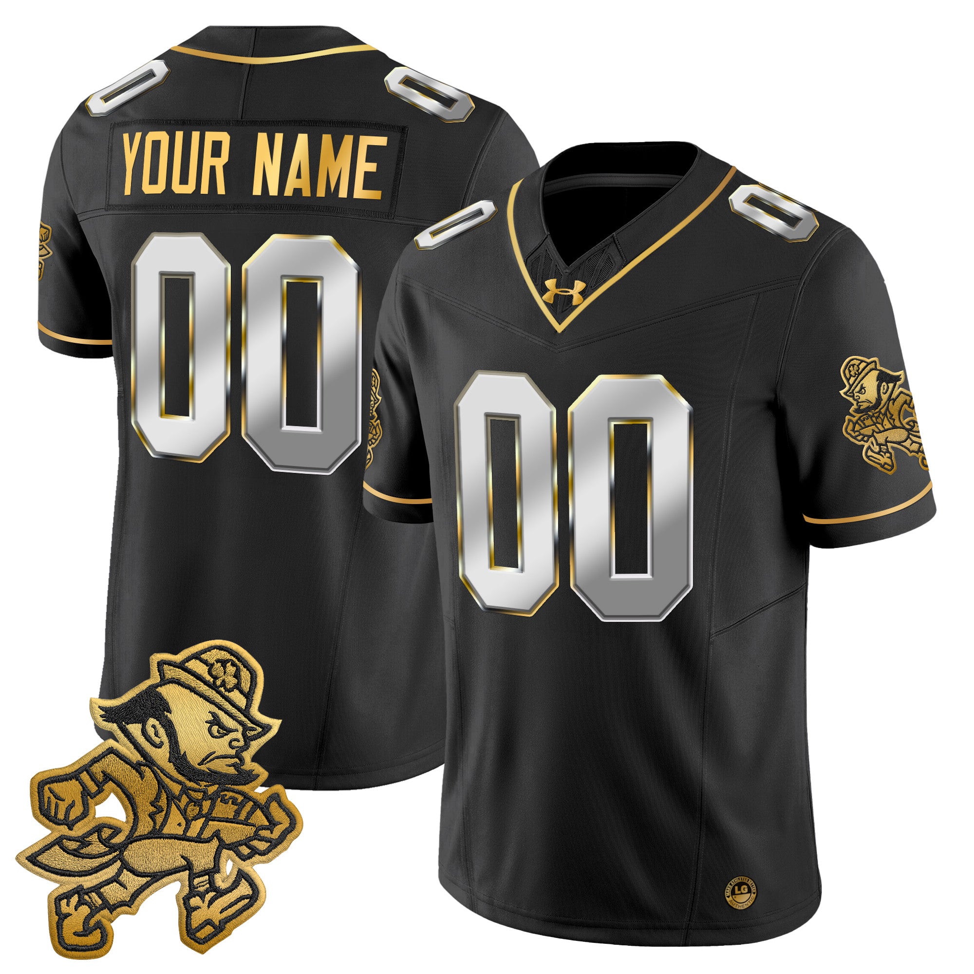 Notre Dame Fighting Irish 2025 'Gridiron Leprechaun Edition' Gold Vapor Limited Custom Jersey – All Stitched