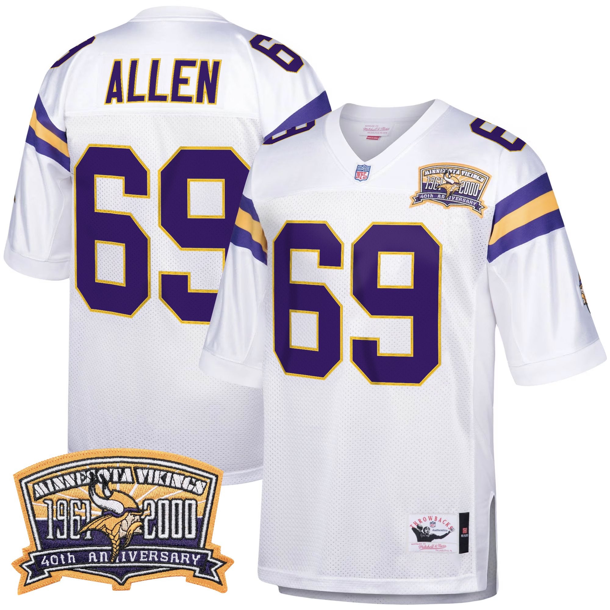 Men's Minnesota Vikings Throwback Player Jersey - All Stitched