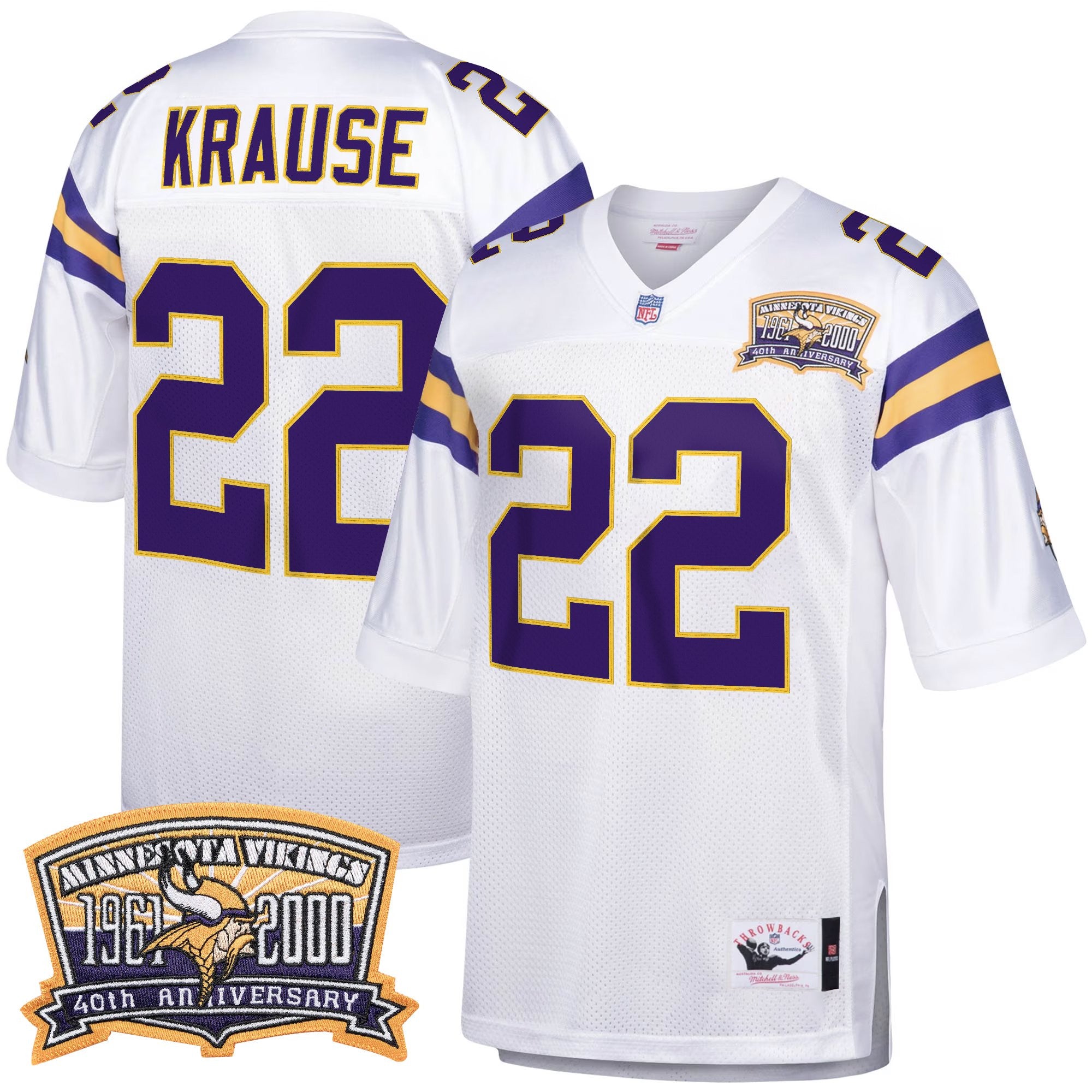 Men's Minnesota Vikings Throwback Player Jersey - All Stitched