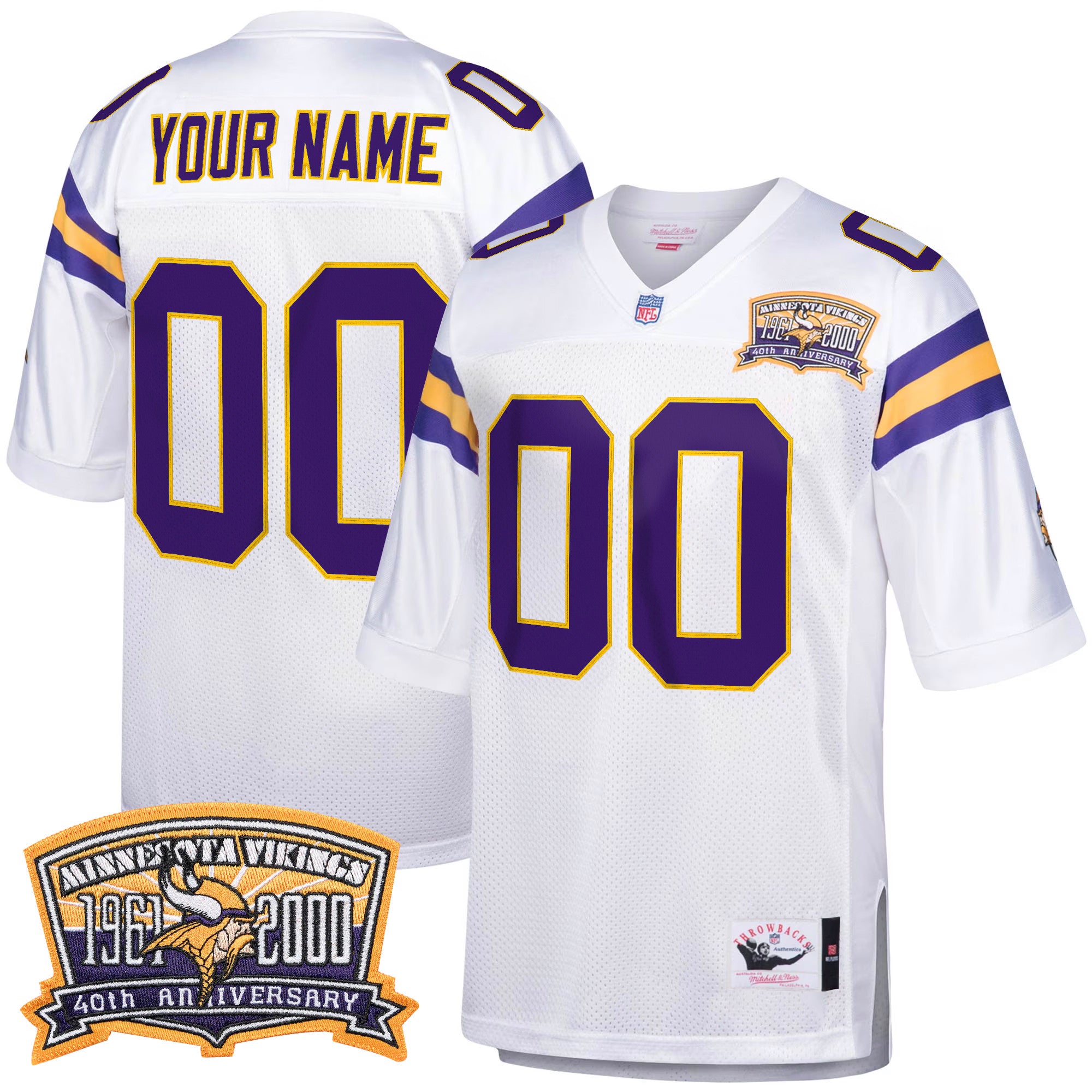 Minnesota Vikings Throwback Player Custom Jersey - All Stitched