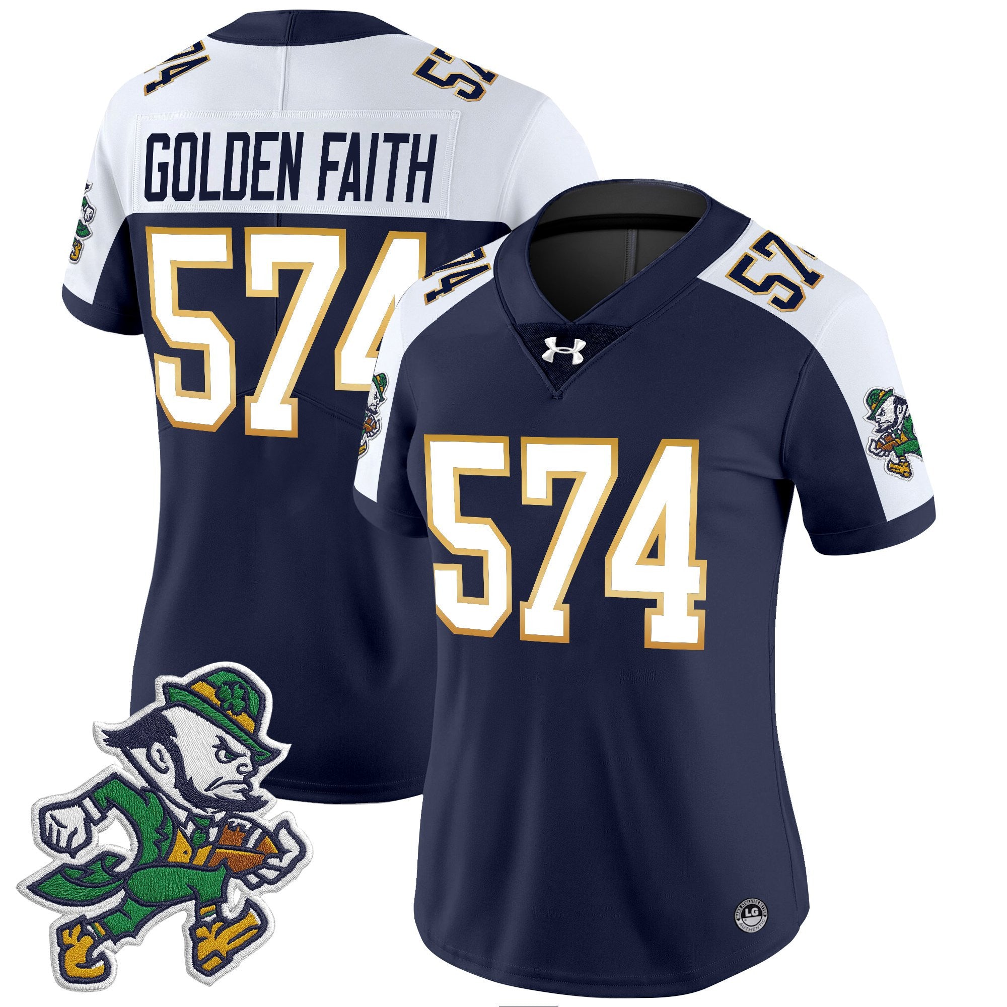 Women's Notre Dame Fighting Irish 2025 'Gridiron Leprechaun Edition' Vapor Limited Jersey – All Stitched